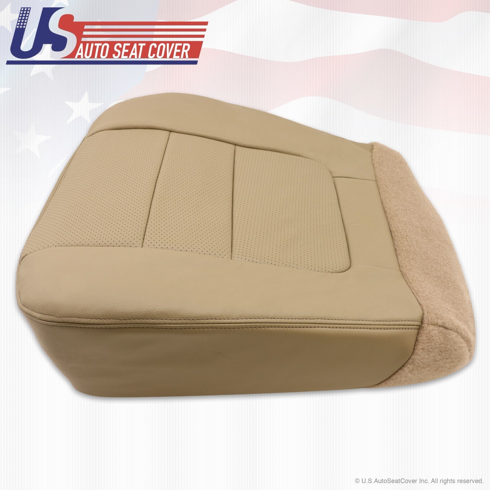 2001 Ford F250 F350 Lariat Driver Bottom & Top Leather Seat Covers Parchment TAN