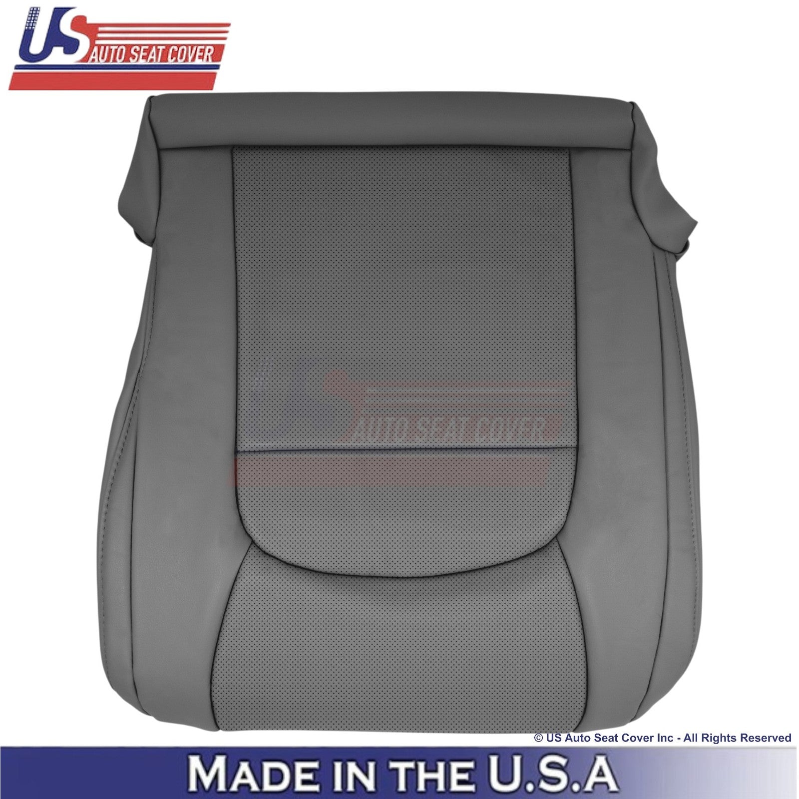 2008-2021 For Toyota Land Cruiser Genuine Leather Perf. Front Bottom Covers Gray