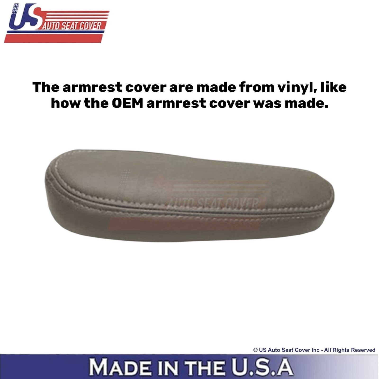 2003-2007 Hummer H2 Leatherette Front Armrest Replacement Covers  Wheat Gray