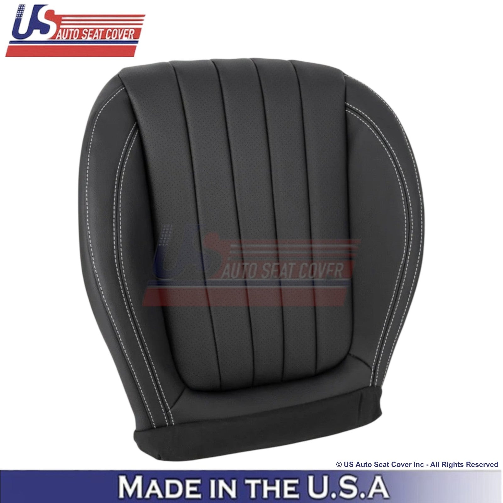 2017-2023 For Mercedes Benz E-Class Leatherette Front Covers Black-White Stitch