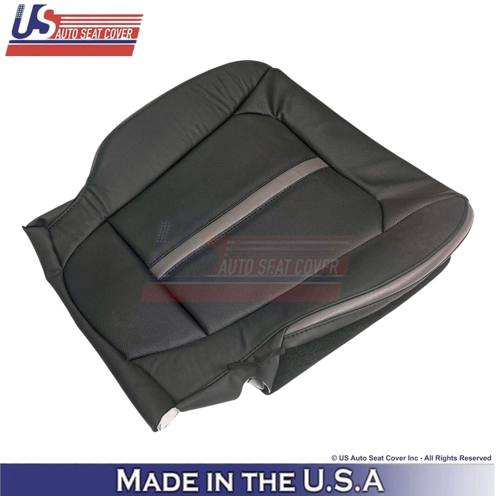2015-2020 Fits Ford F150 Platinum Genuine Leather Front Bottom Seat Covers Black