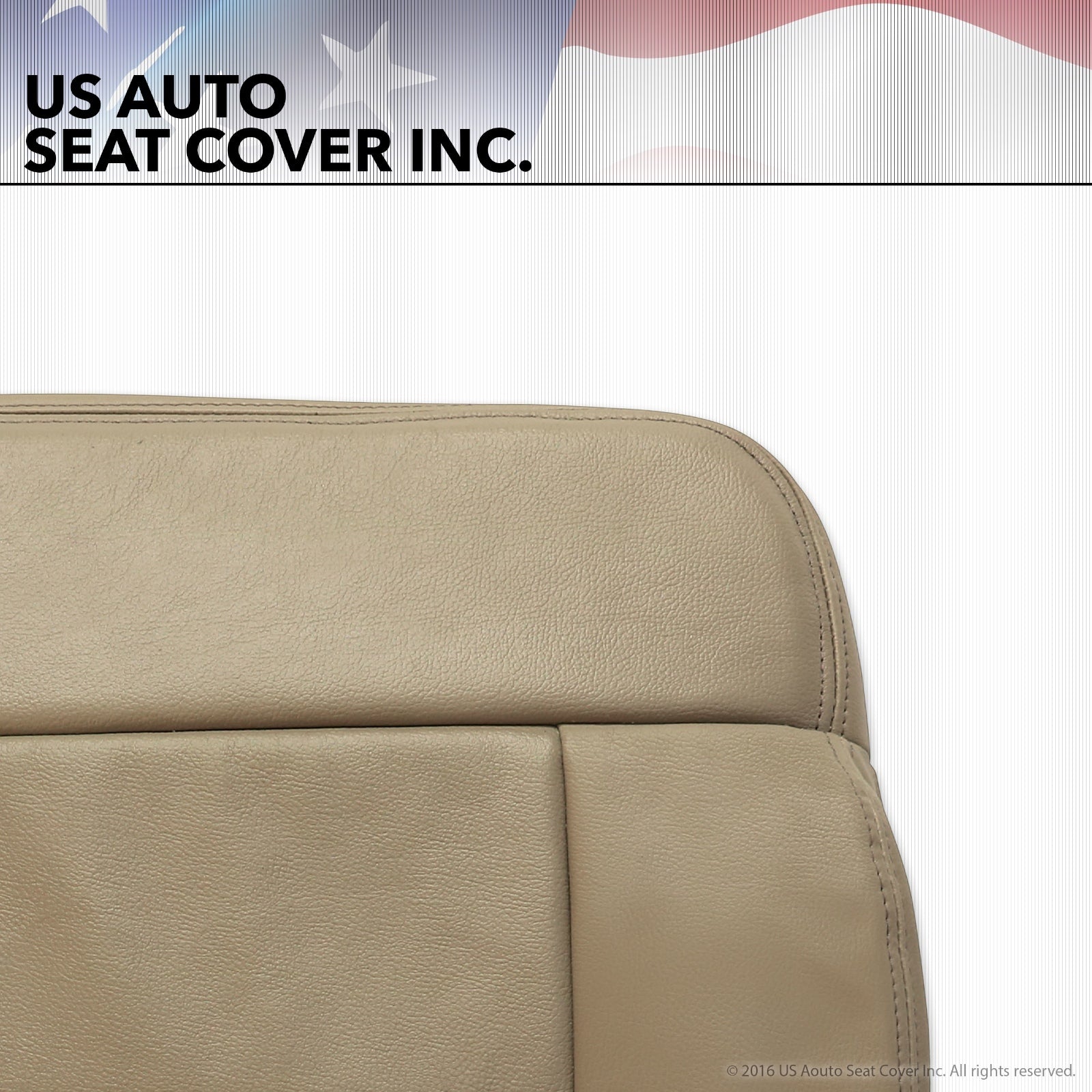 "2005-08" 2007 Ford F150 Driver Side Bottom Leather Seat Cover Medium Pebble Tan