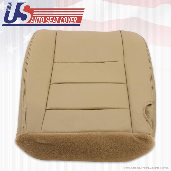 05 06 07 Ford F250 Heated Lariat Driver Bottom Leather Seat Cover Parchment TAN