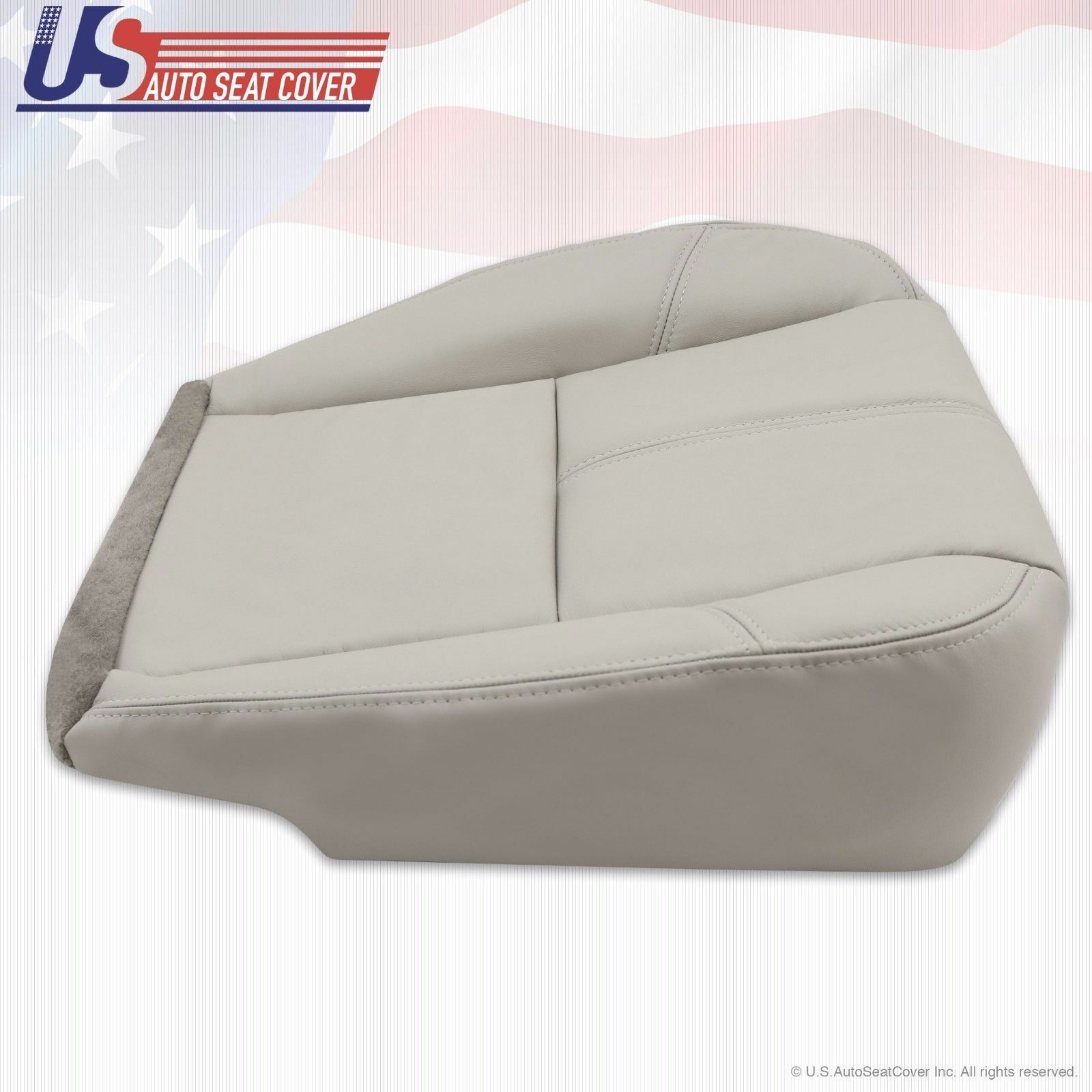 2007 2008 2009 GMC Yukon Denali Driver Bottom Leather Seat Cover Light Gray