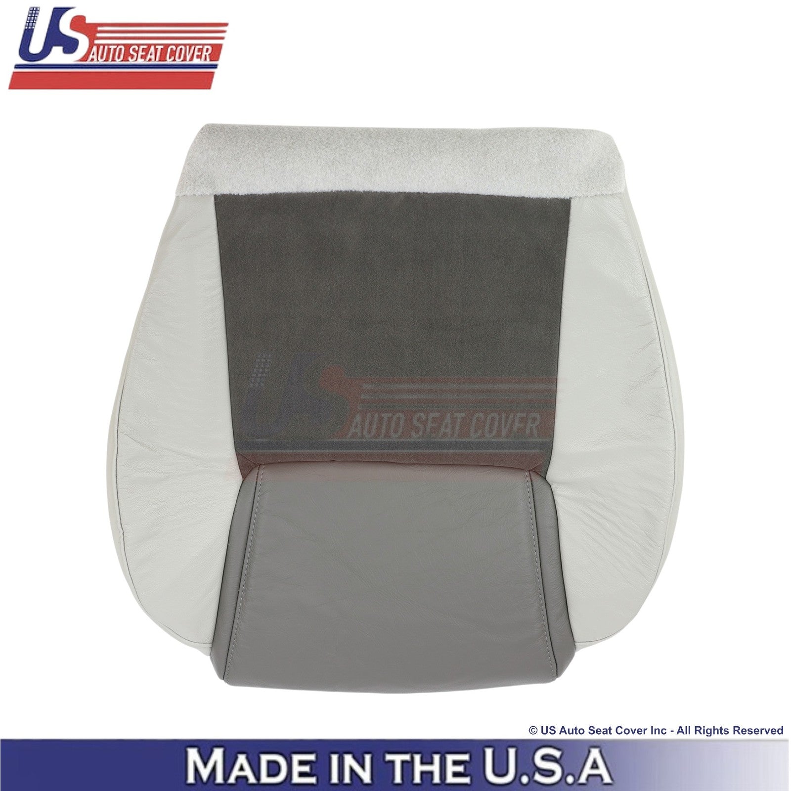 2006-2010 Fits Jeep Commander Leather & Suede Front Bottom Covers 2-Tone Gray