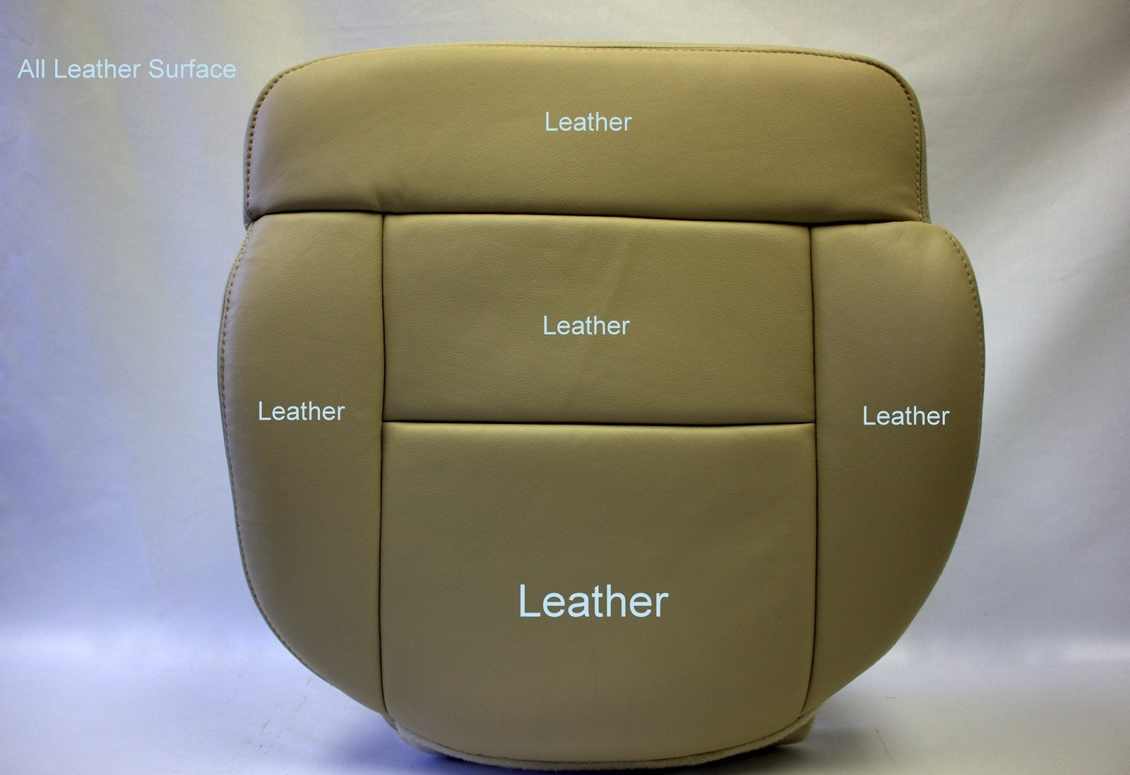 "2005-08" 2007 Ford F150 Driver Side Bottom Leather Seat Cover Medium Pebble Tan