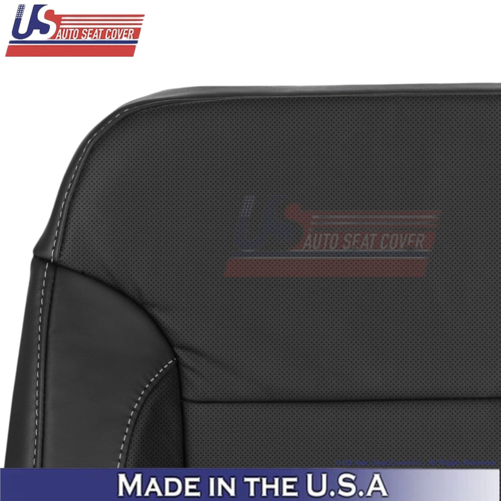 2015-2020 For Chevy Suburban Genuine Leather w Perf. Driver Top Cover Jet Black