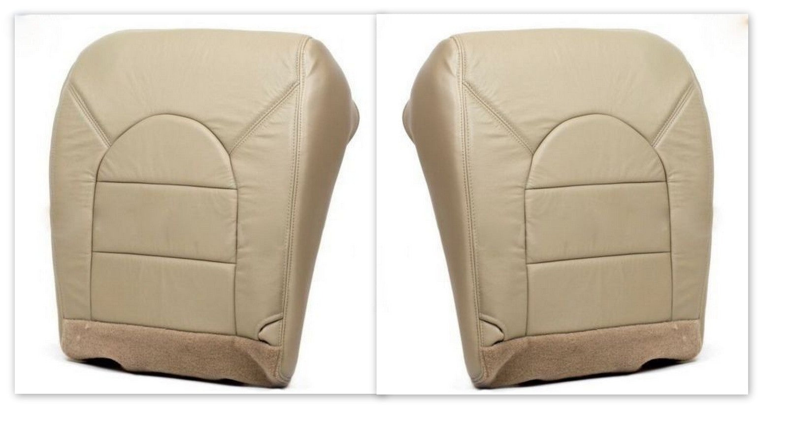 2000 Ford F250 F350 Lariat Driver and Passenger Bottom Leather Seat Covers Tan