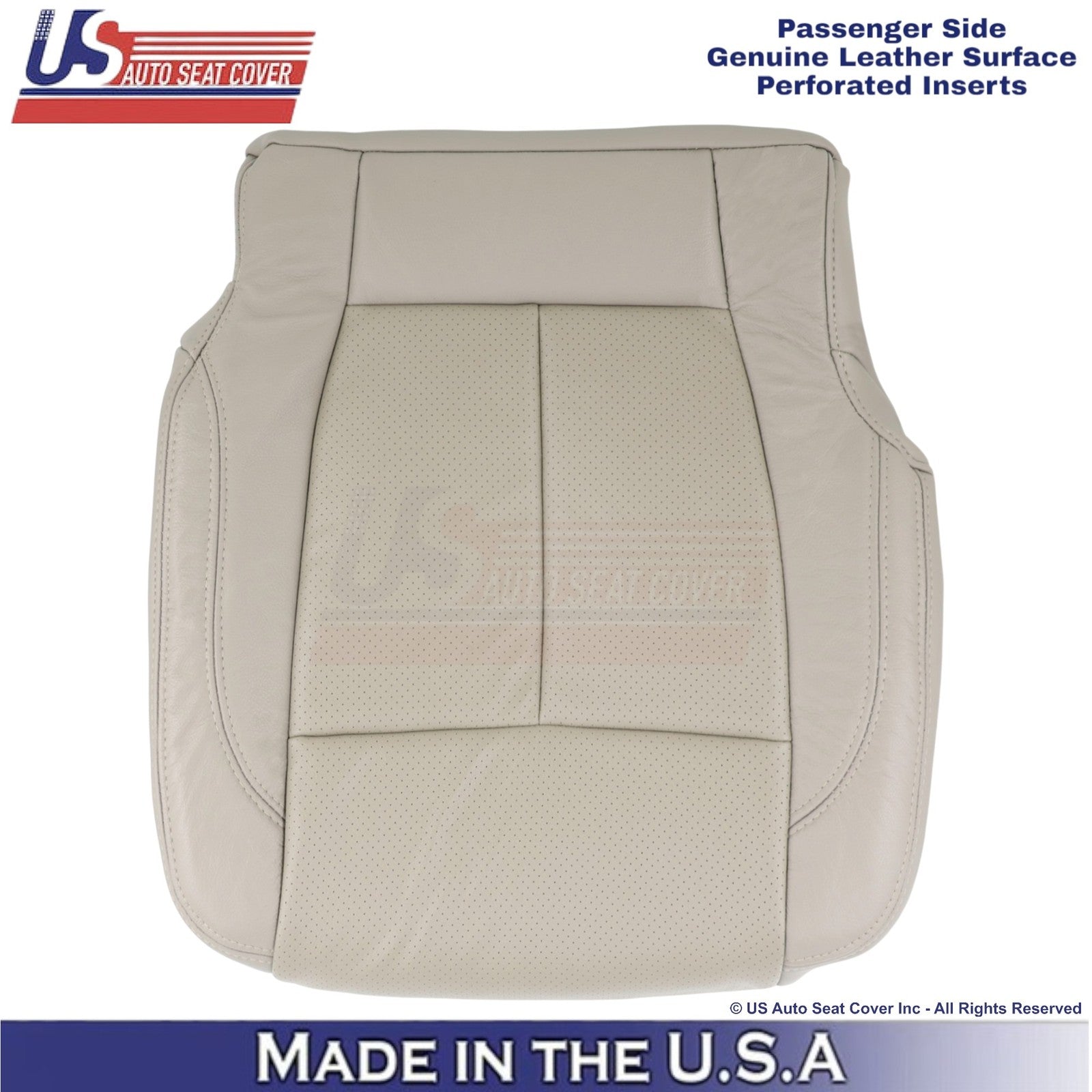 2018-2021 For Ford Expedition XLT Leather Perf Front Passenger Bottom Cover Gray