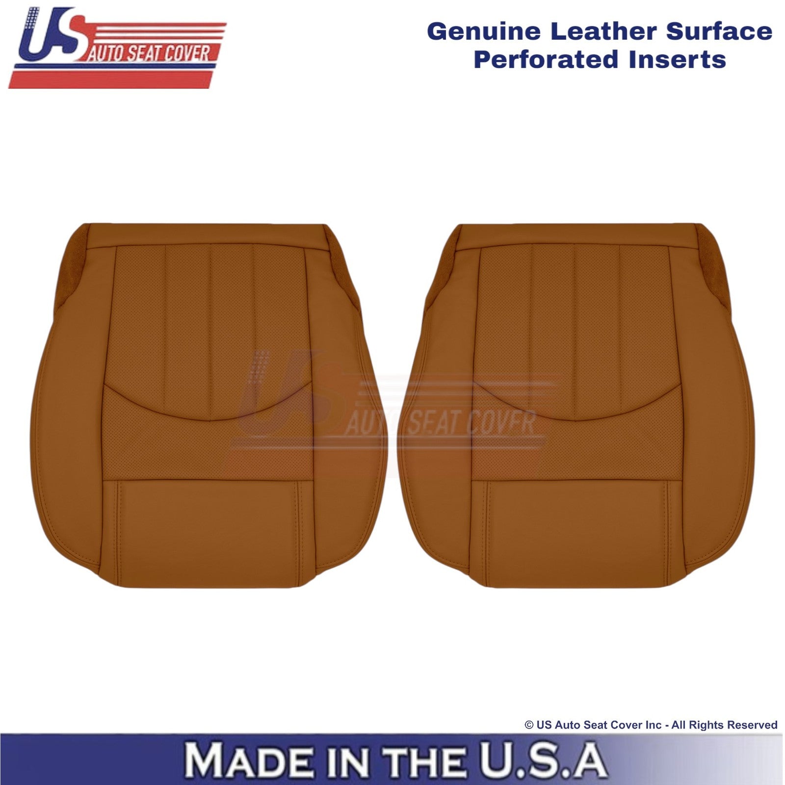 2013-2014 Fits Chevy Traverse Genuine Leather Perf. Front Seat Covers Mojave