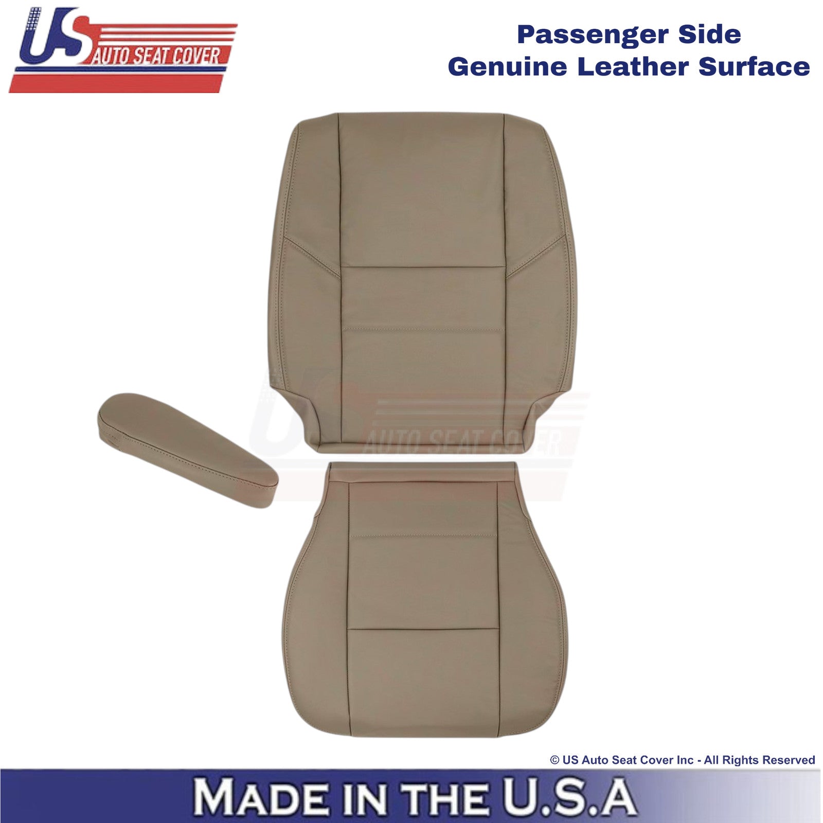 2001-2007 For Toyota Sequoia Genuine Leather with Armrest Passenger Covers Tan