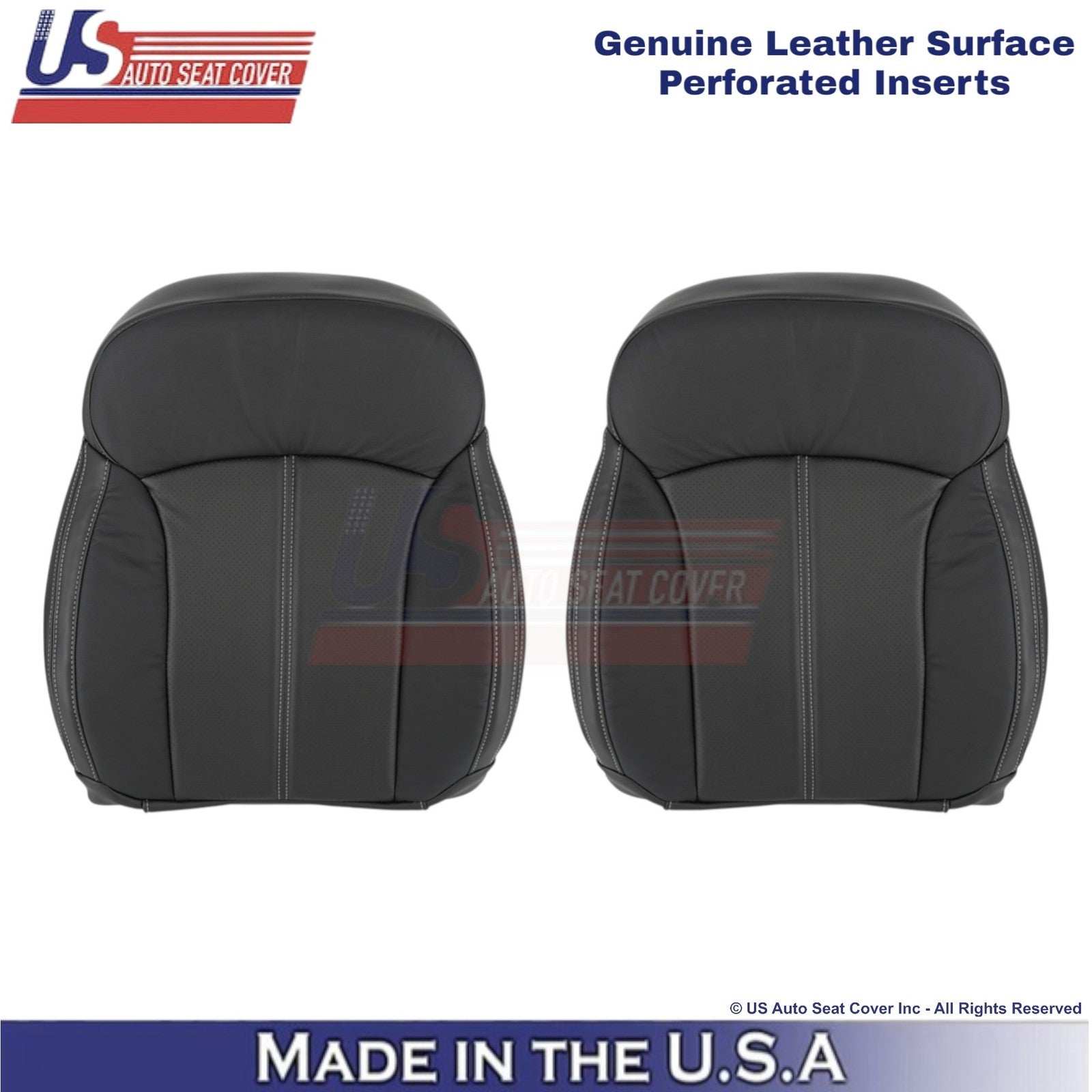 2017-2018 Fits Subaru Forester Touring Genuine Leather Top Seat Covers Black