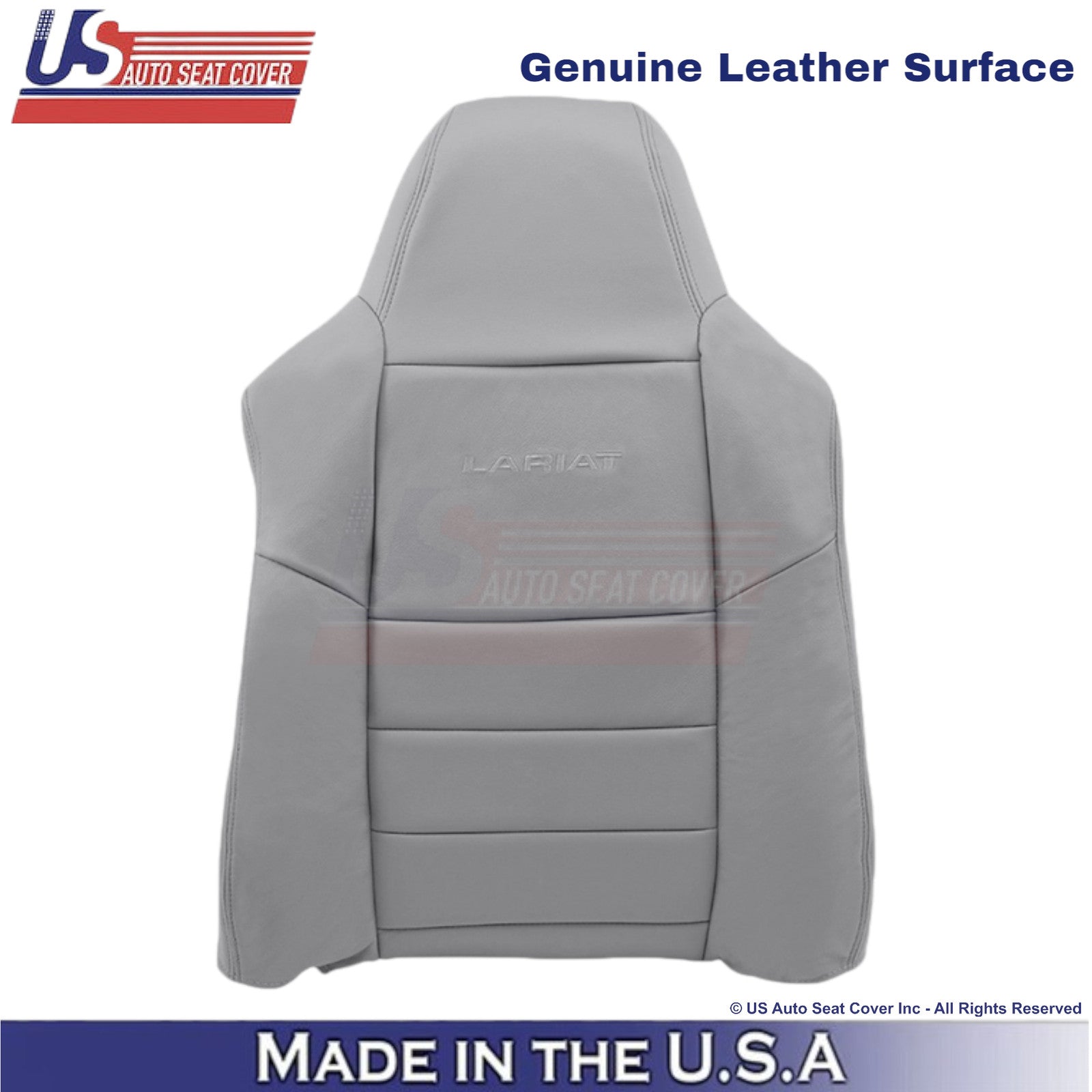 2003-2007 Fits Ford F250 F350 Lariat Leather Driver Top OEM Seat Cover Gray