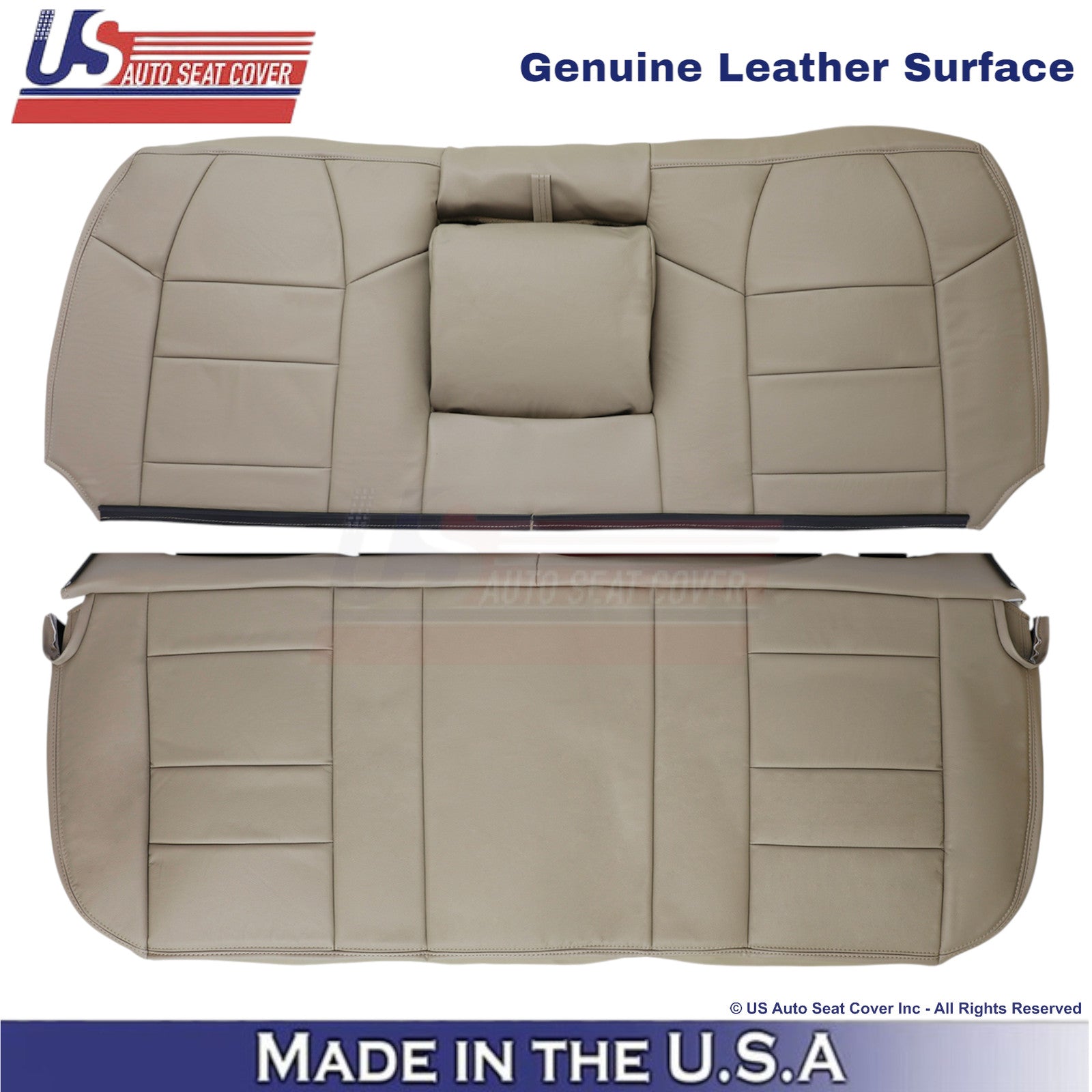 2003-2004 Fits Ford F250 F350 Lariat Leather Rear Bench OEM Seat Covers Tan