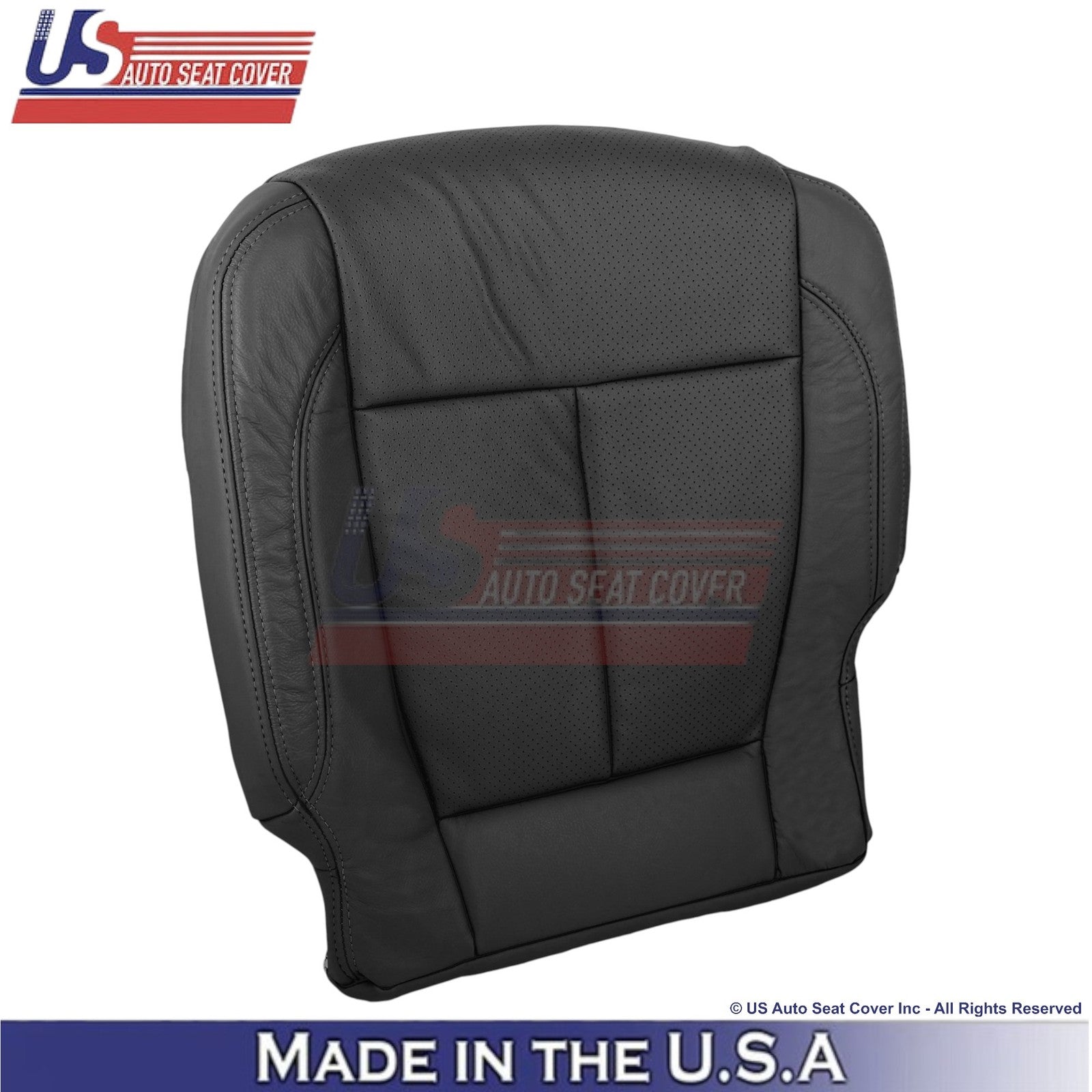 2018-2021 For Ford Expedition XLT Leather Perf Front Bottom Covers Ebony