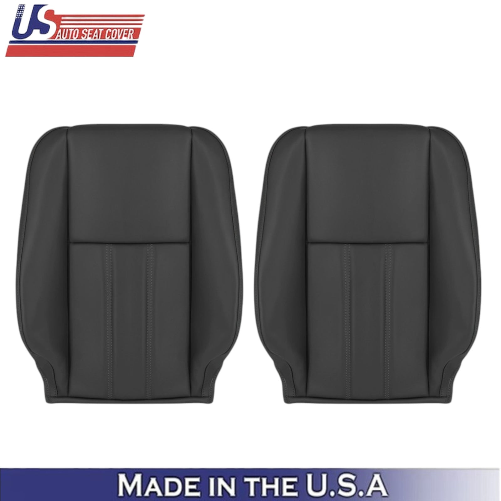 2008-2016 For Chrysler Town & Country Leatherette Front Top Seat Covers Black