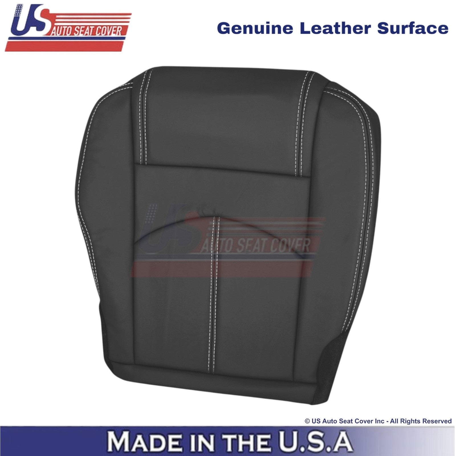 2013-2017 Fits Chevy Traverse Genuine Leather Driver Bottom Seat Cover Ebony