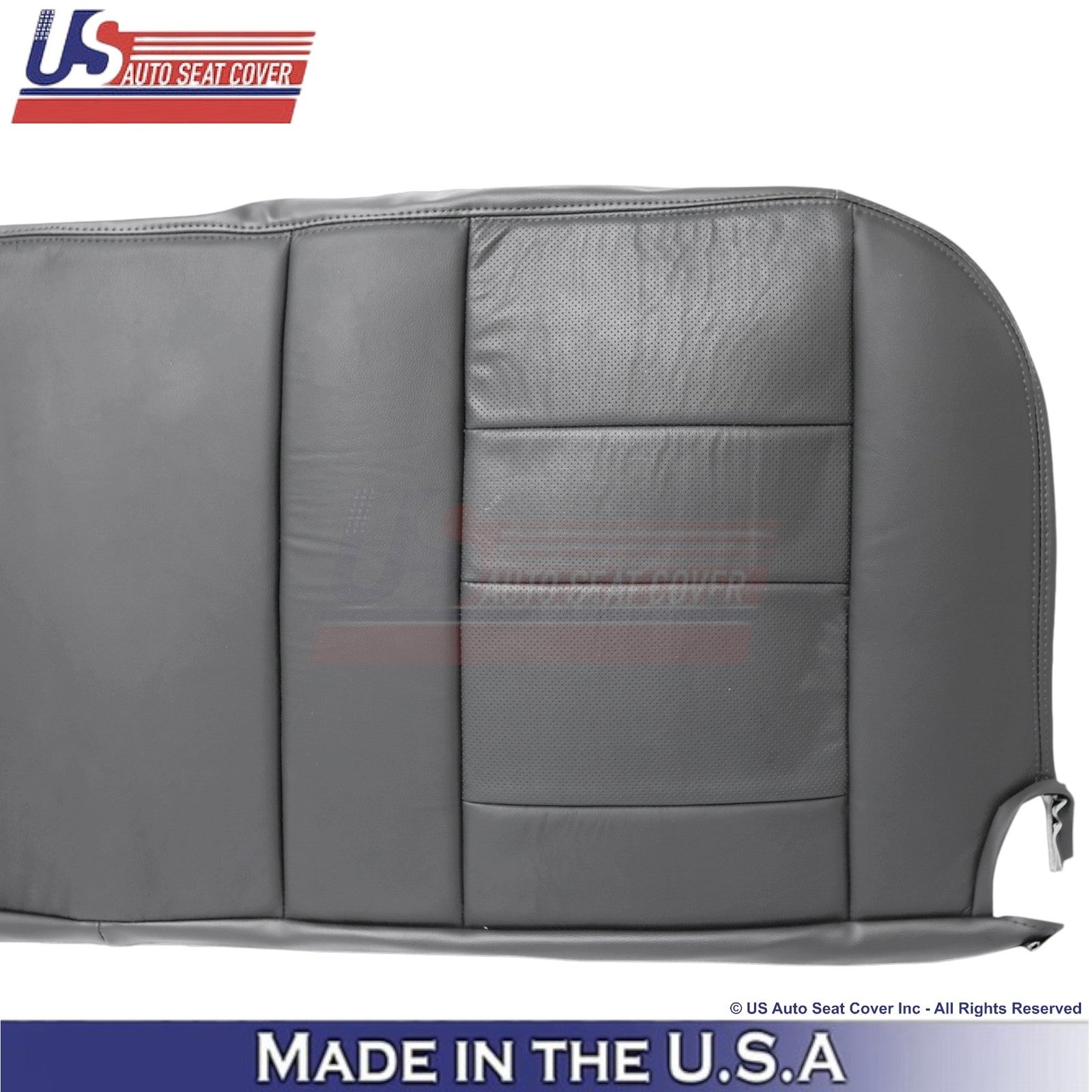 2003-2007 For Ford F250 F350 Lariat Leather Perf Rear Bench Seat Covers Gray