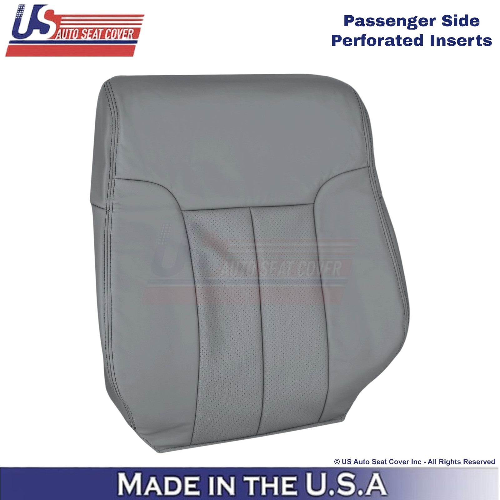 2011-2014 Fits Ford F150 Lariat Leatherette Perf. Passenger Top Cover Steel Gray