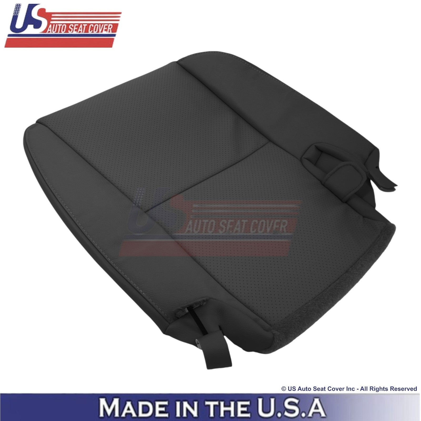 2010-2013 Fits Toyota Tundra Genuine Leather Perf. Rear Bottom Seat Covers Black