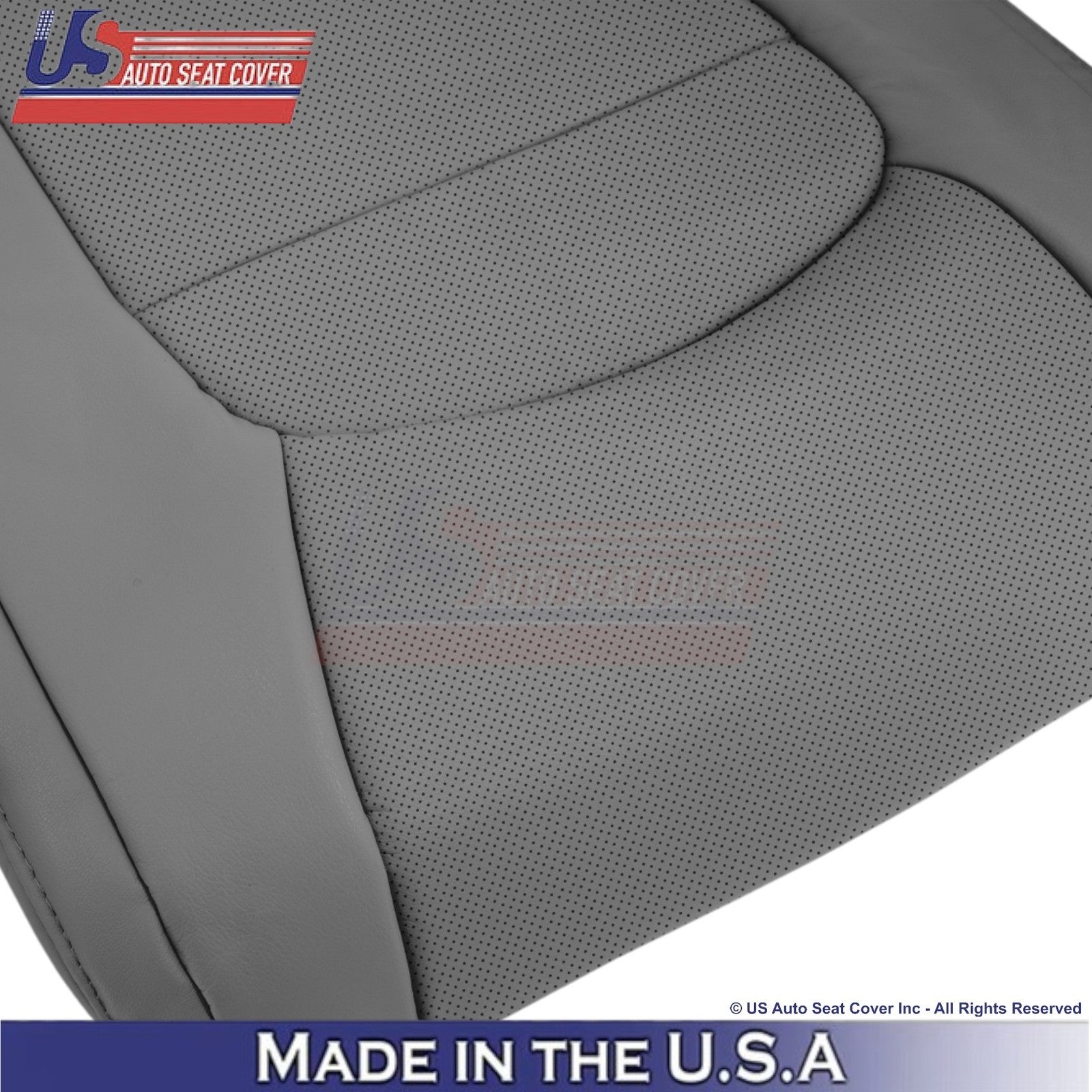 2008-2021 For Toyota Land Cruiser Genuine Leather Perf. Front Bottom Covers Gray