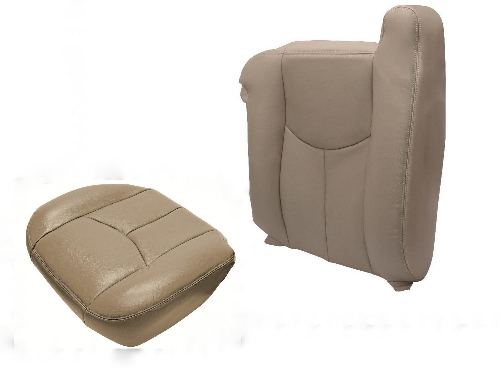 2003-2006 Chevy Silverado Driver Top Lean Back & Bottom Leather Seat Neutral Tan