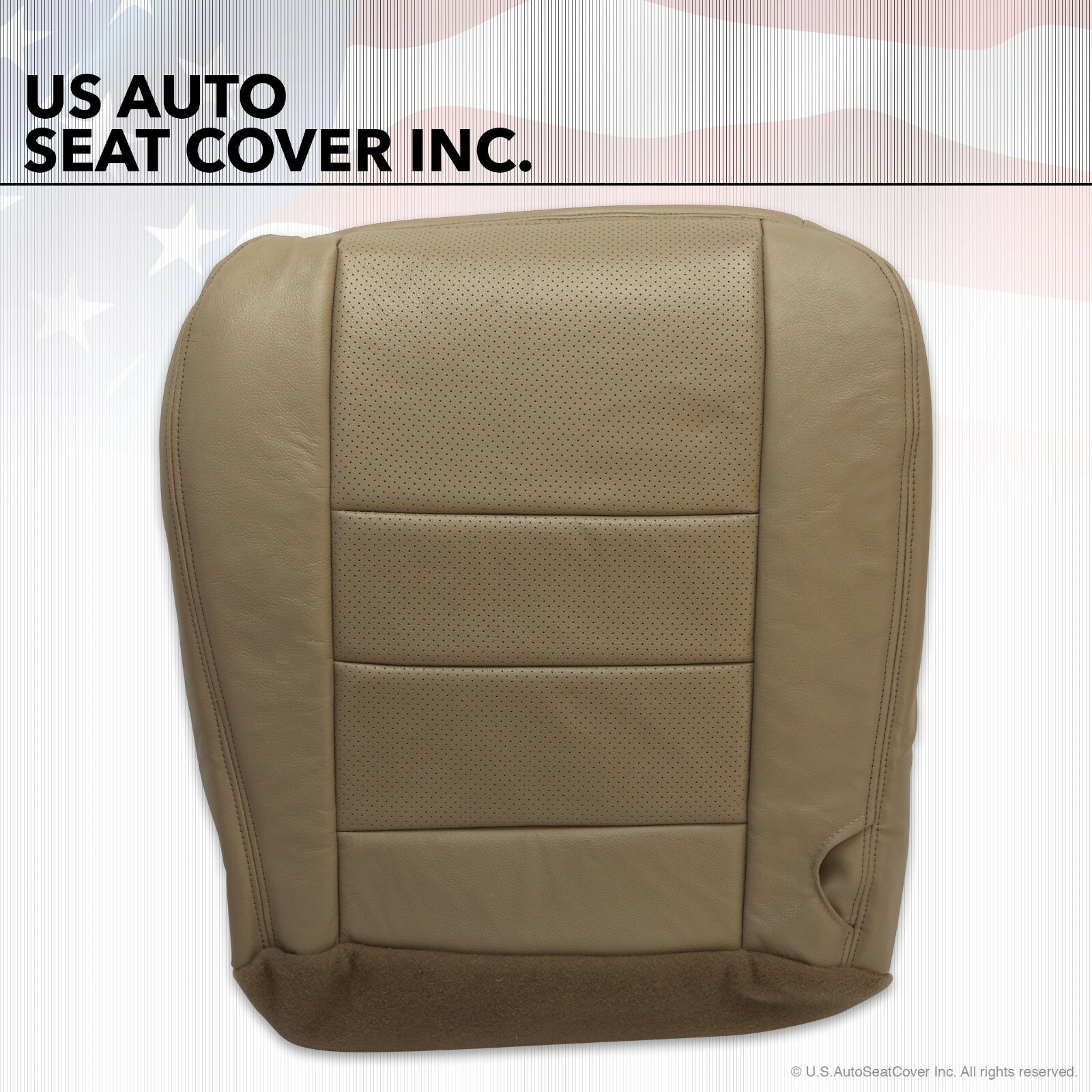 2003 Ford F-250 Lariat Driver Bottom Leather Seat Cover Med Parchment Perforated