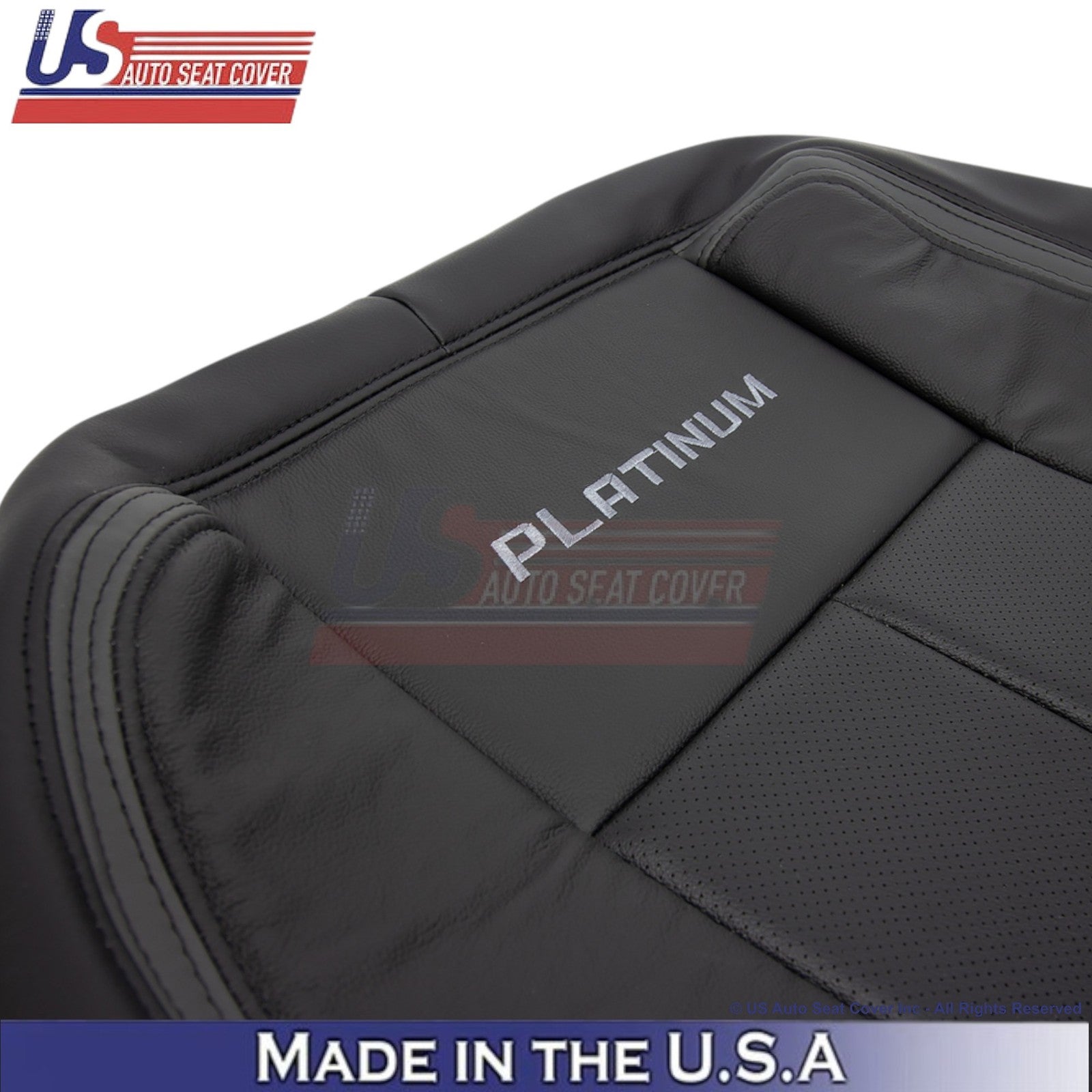 2015-2017 Fits Ford Expedition Platinum Genuine Leather Front Top Covers Ebony