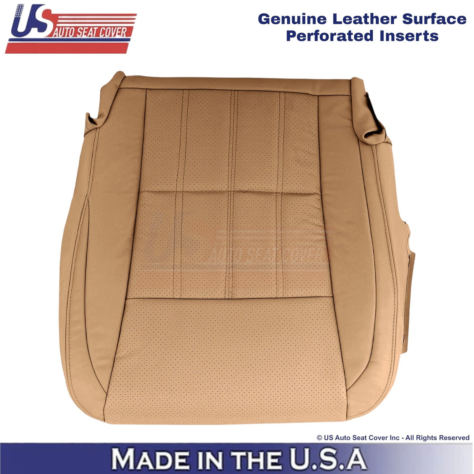 2016-2018 Fits Lexus ES 350 Genuine Leather Driver Bottom Seat Cover Flaxen