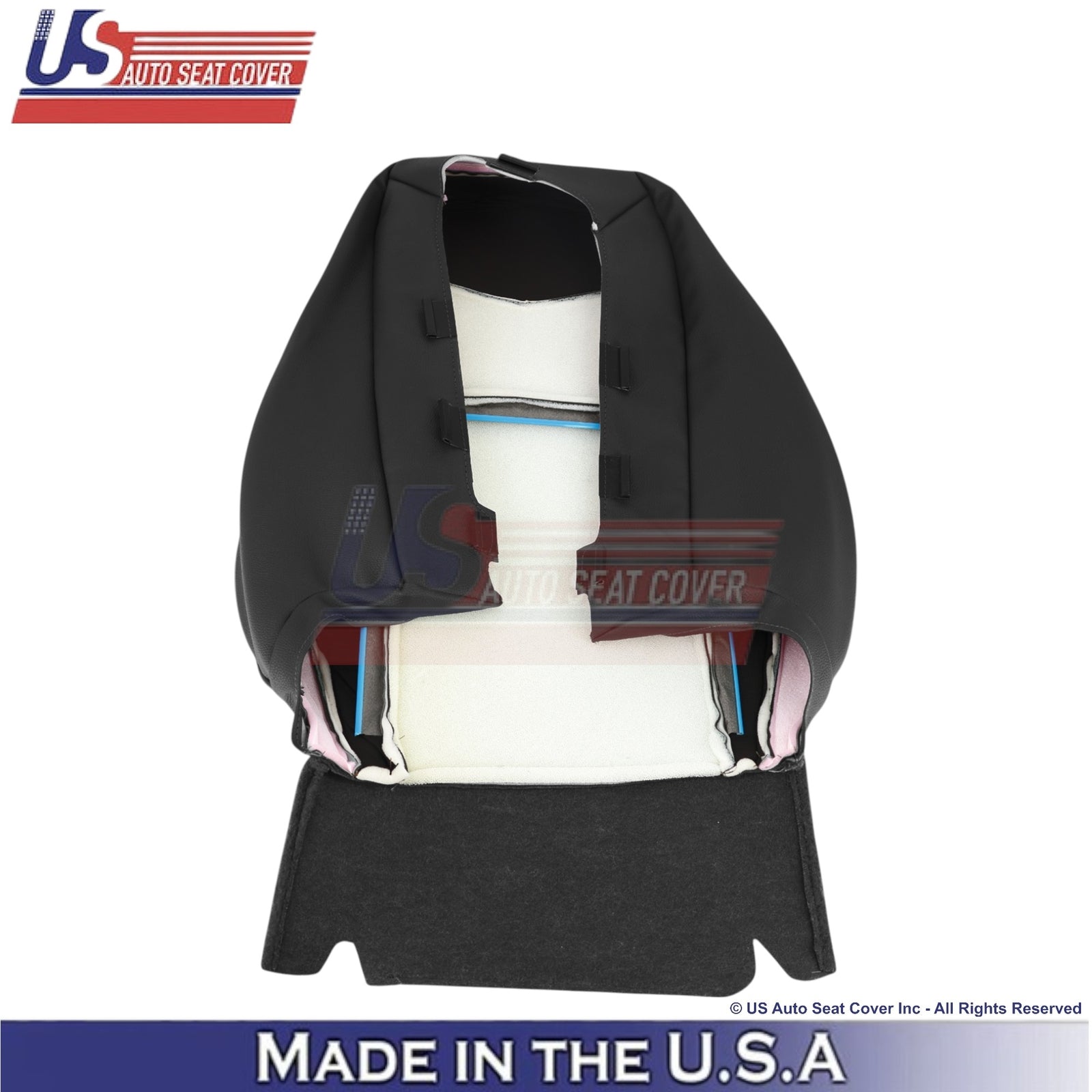 2007-2014 For Cadillac Escalade Platinum Leather Front Seat Covers Ebony Black