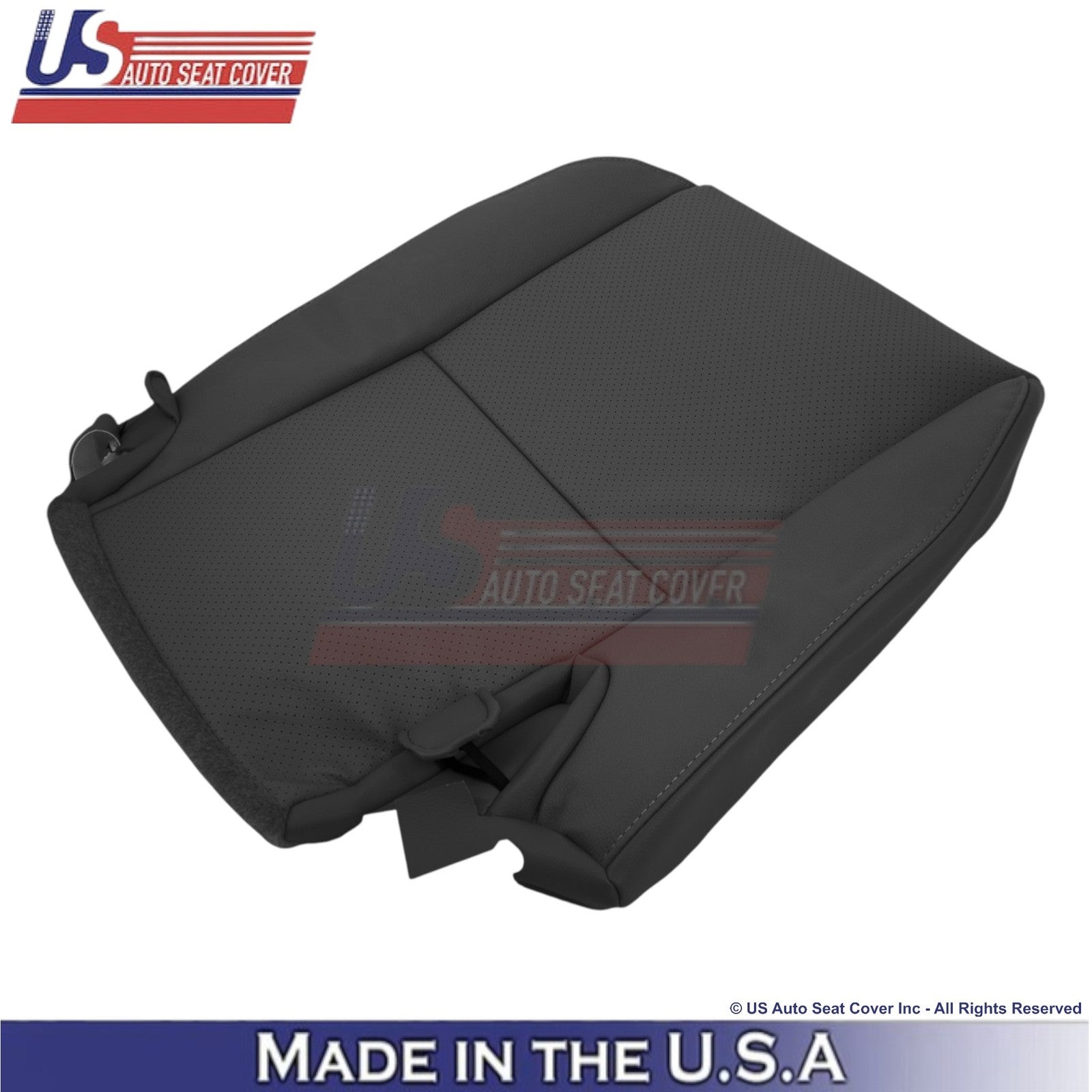 2010-2013 Fits Toyota Tundra Genuine Leather Perf. Rear Bottom Seat Covers Black