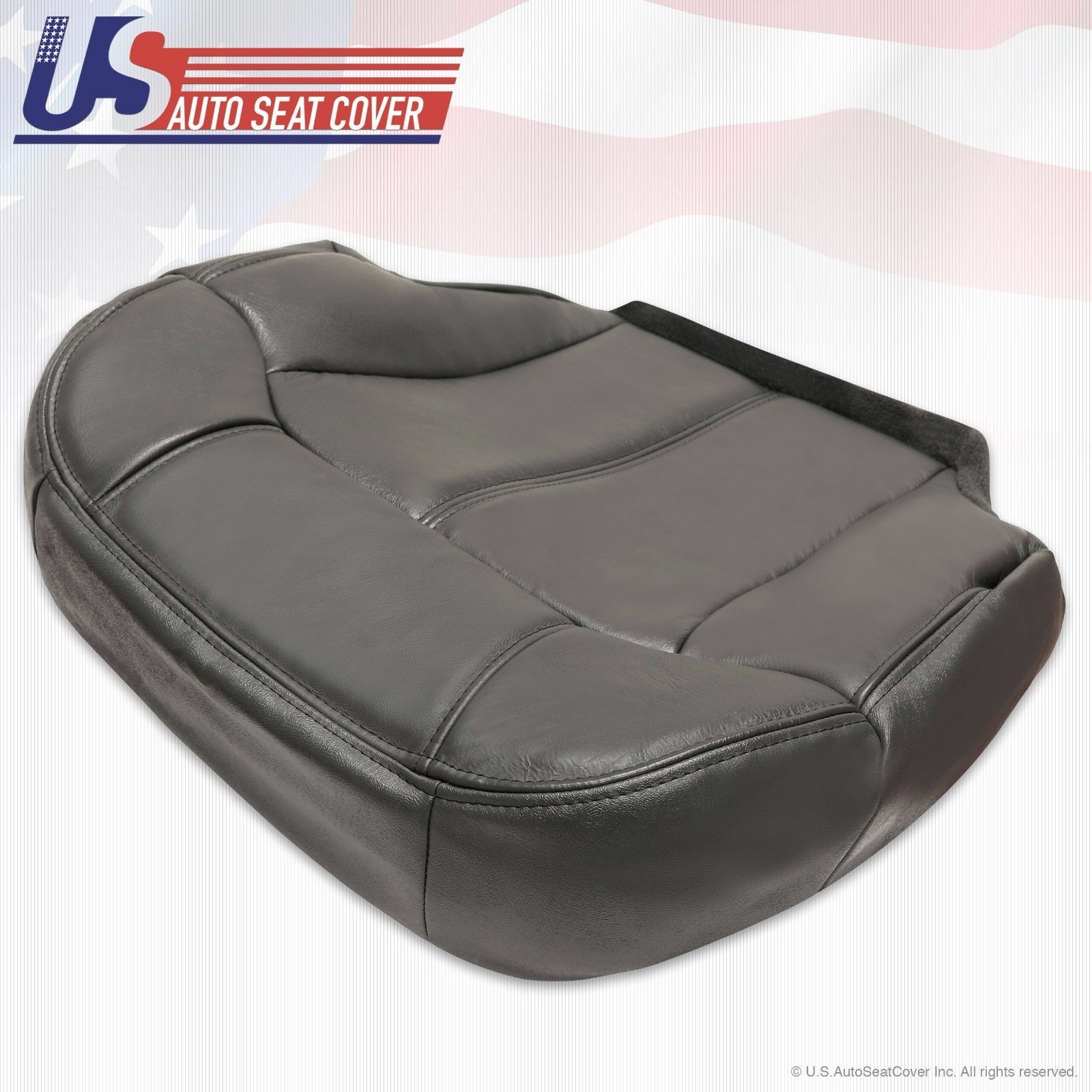 1999 2000 2001 2002 GMC Sierra Driver Bottom Leather Seat Cover Gray Graphite