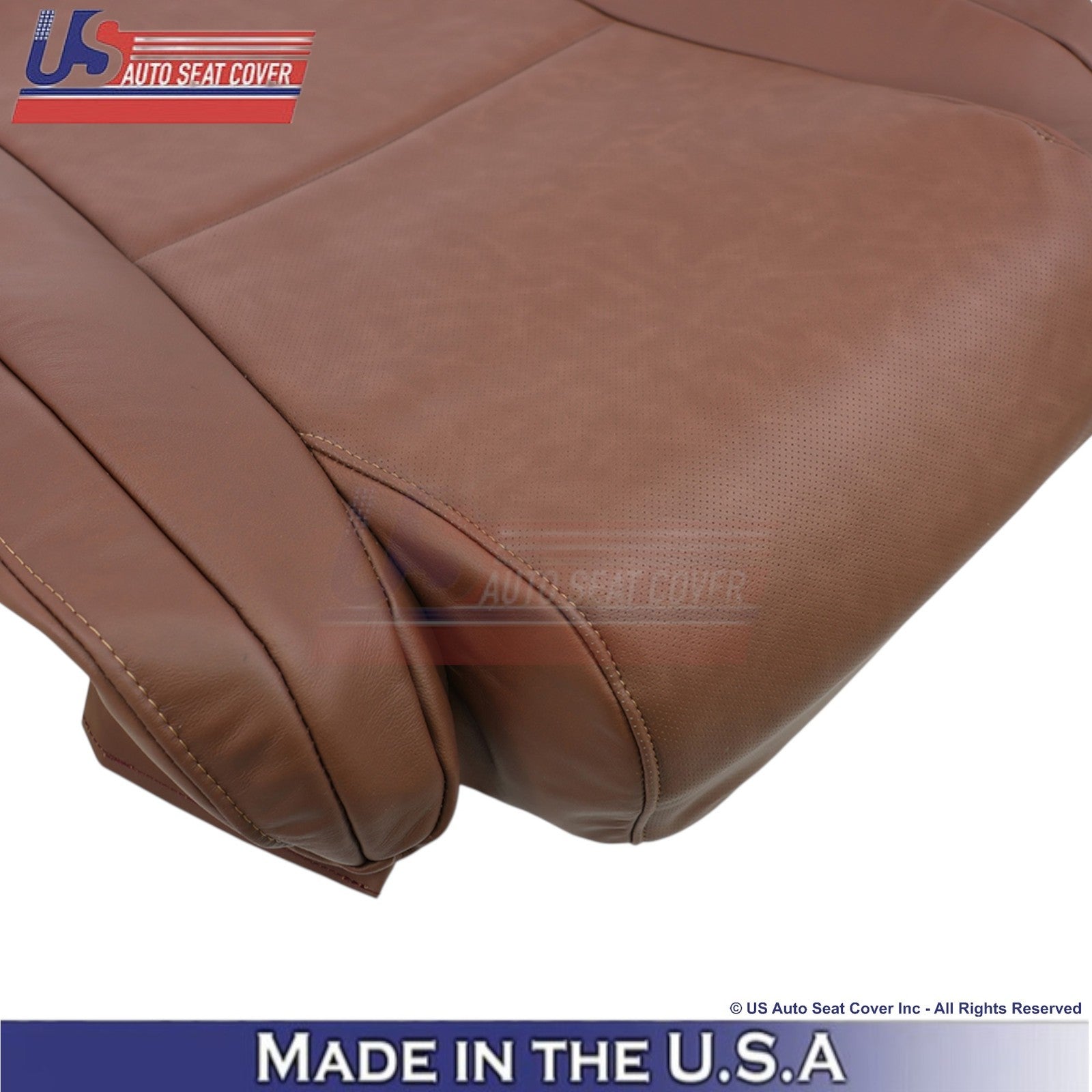 2007-2013 For Toyota Tundra Leather Perforated Front Bottom Seat Covers Red Rock