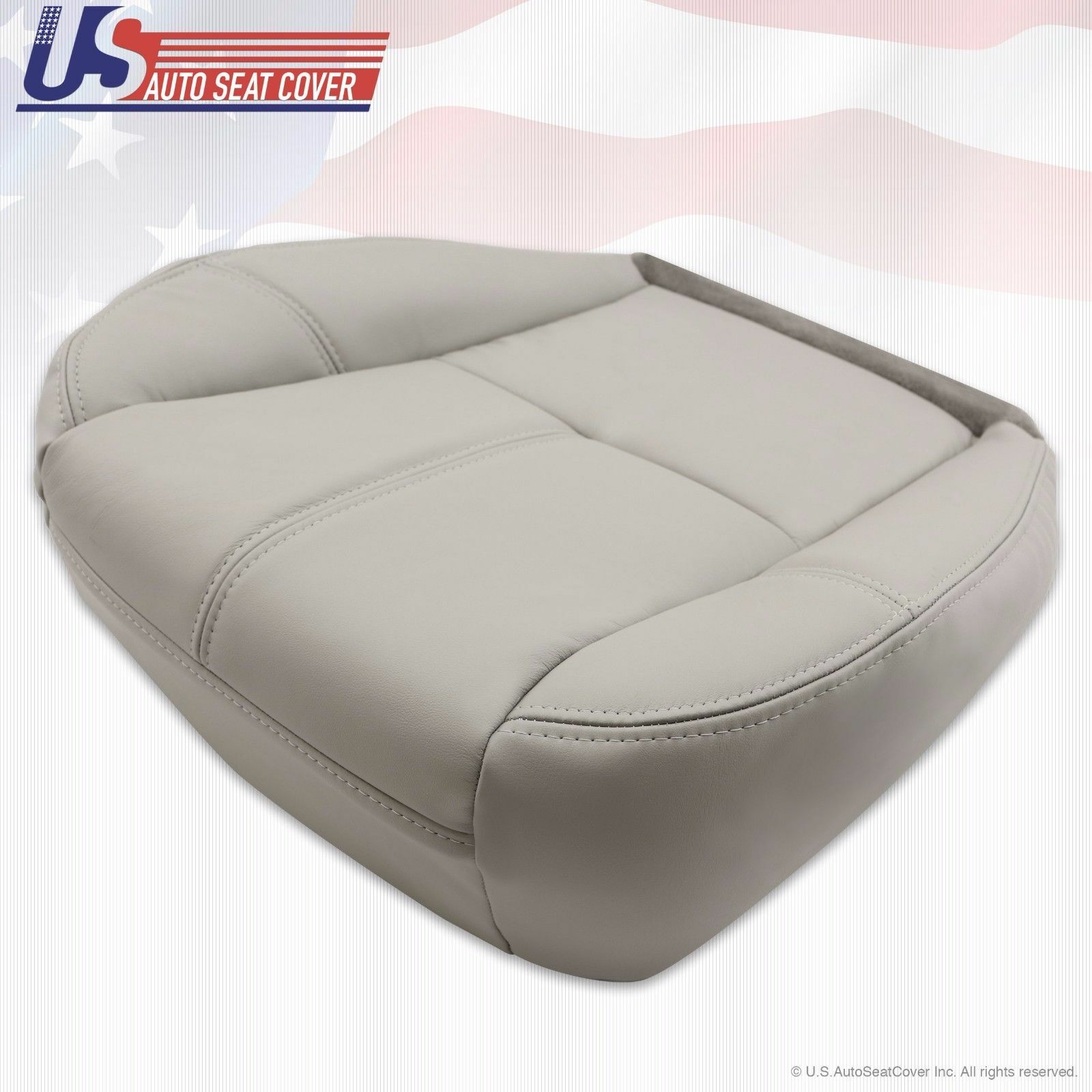 2007 2008 2009 GMC Yukon Denali Driver Bottom Leather Seat Cover Light Gray