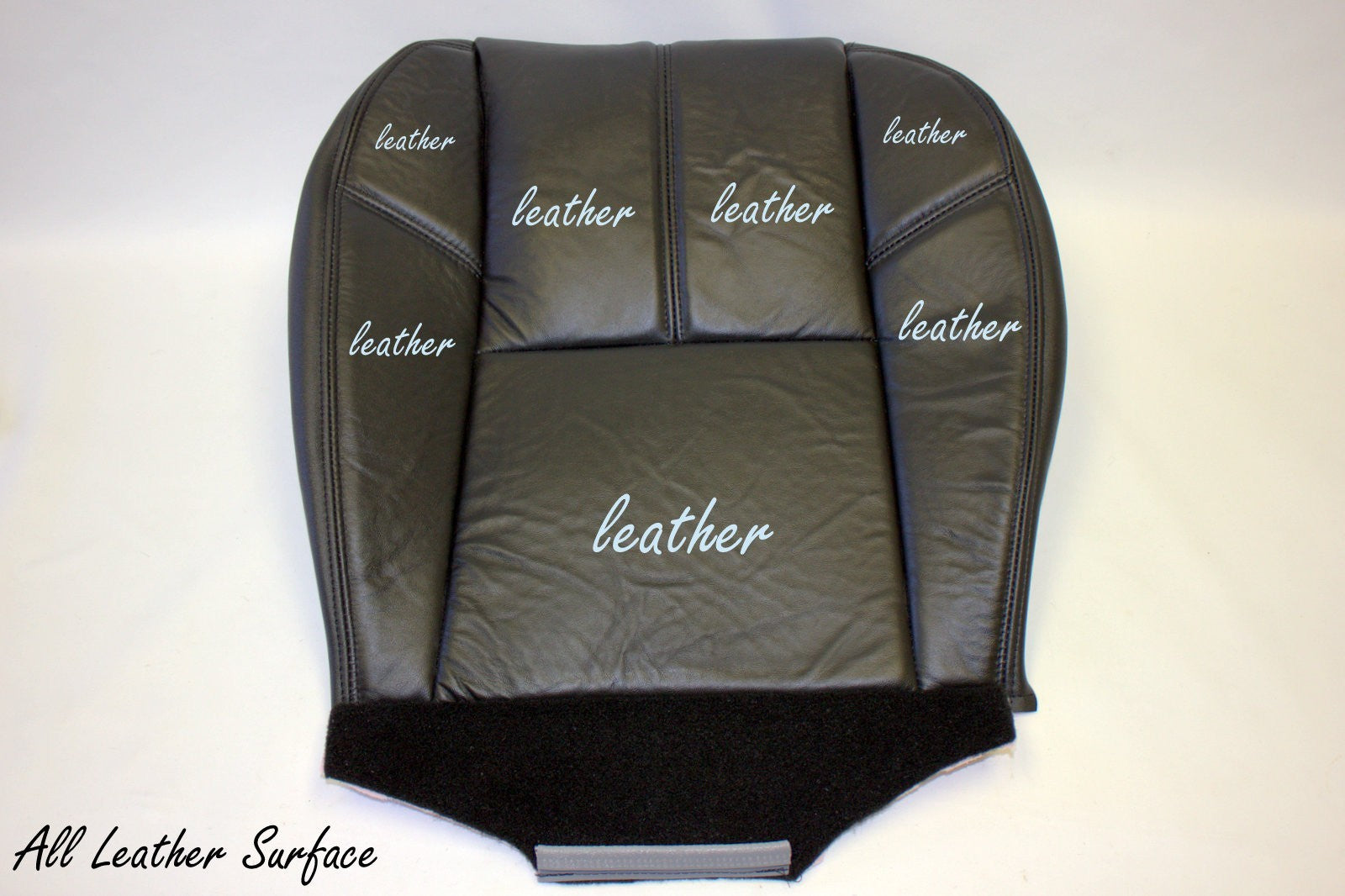 2007 - 13 GMC Sierra 1500 2500 HD Driver Bottom Leather Seat Cover Black