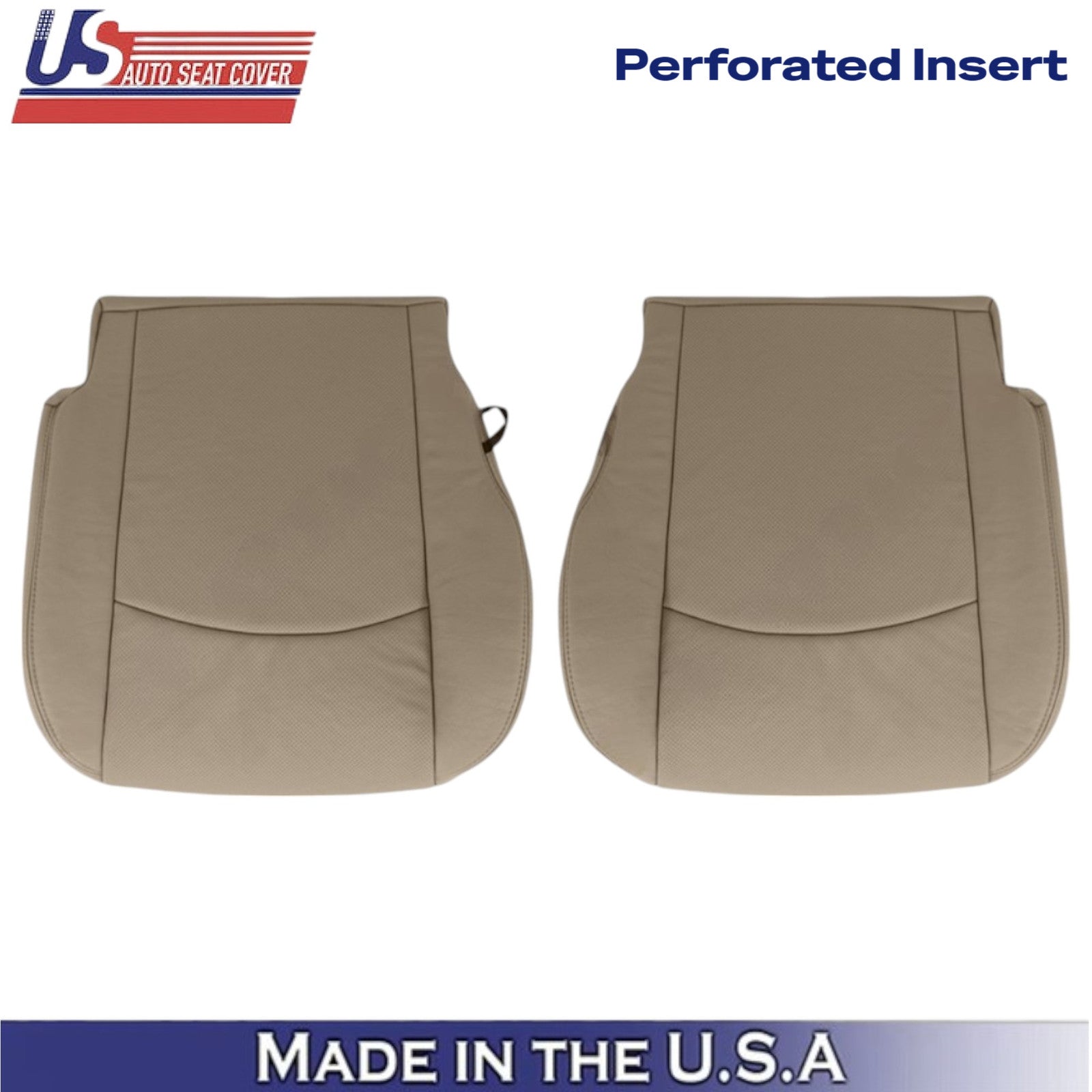 2009-2012 For Dodge Ram 1500 2500 Laramie Leatherette Front Bottom Covers Tan