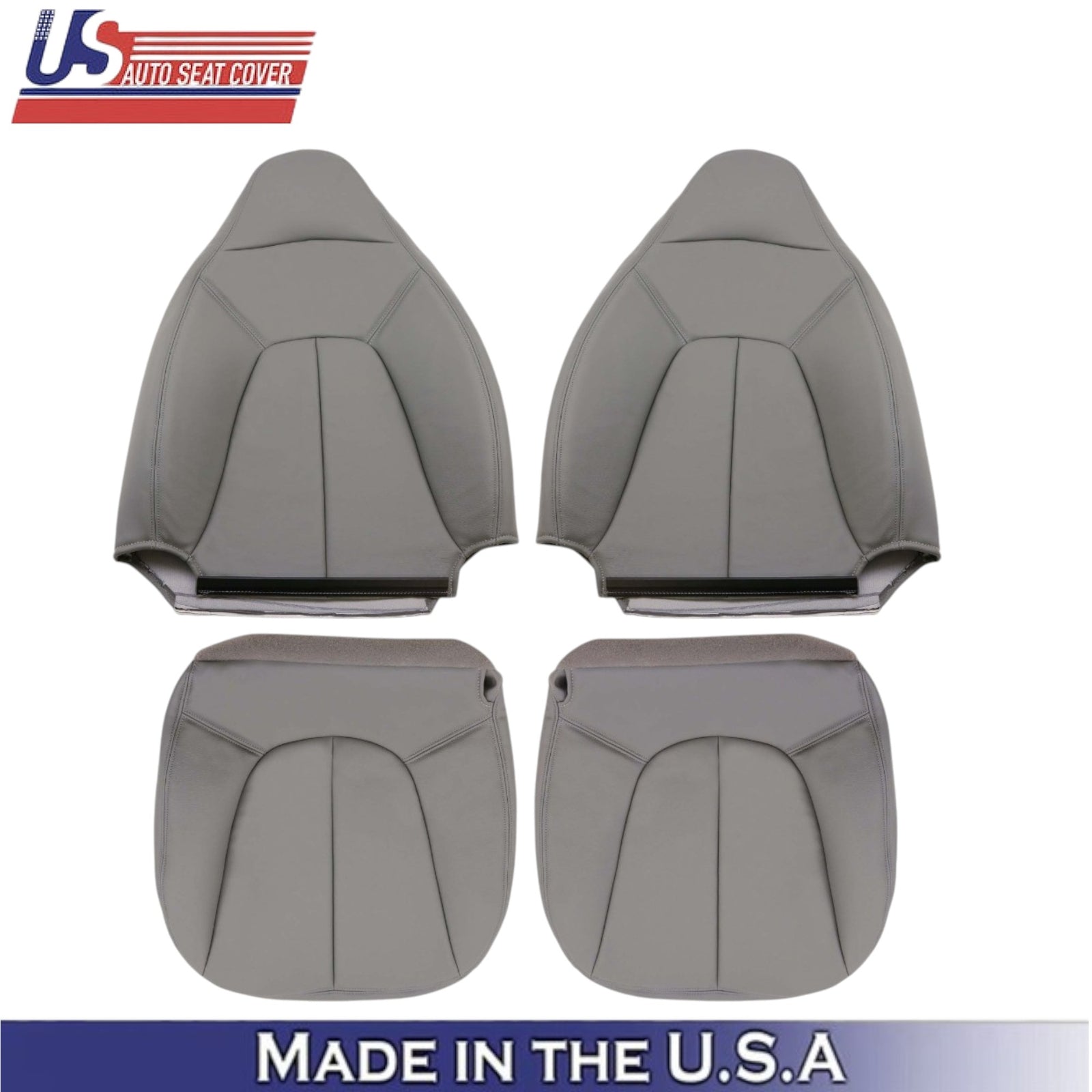 1997-2002 For Ford Expedition XLT Eddie Bauer Leather Front Seat Covers Gray