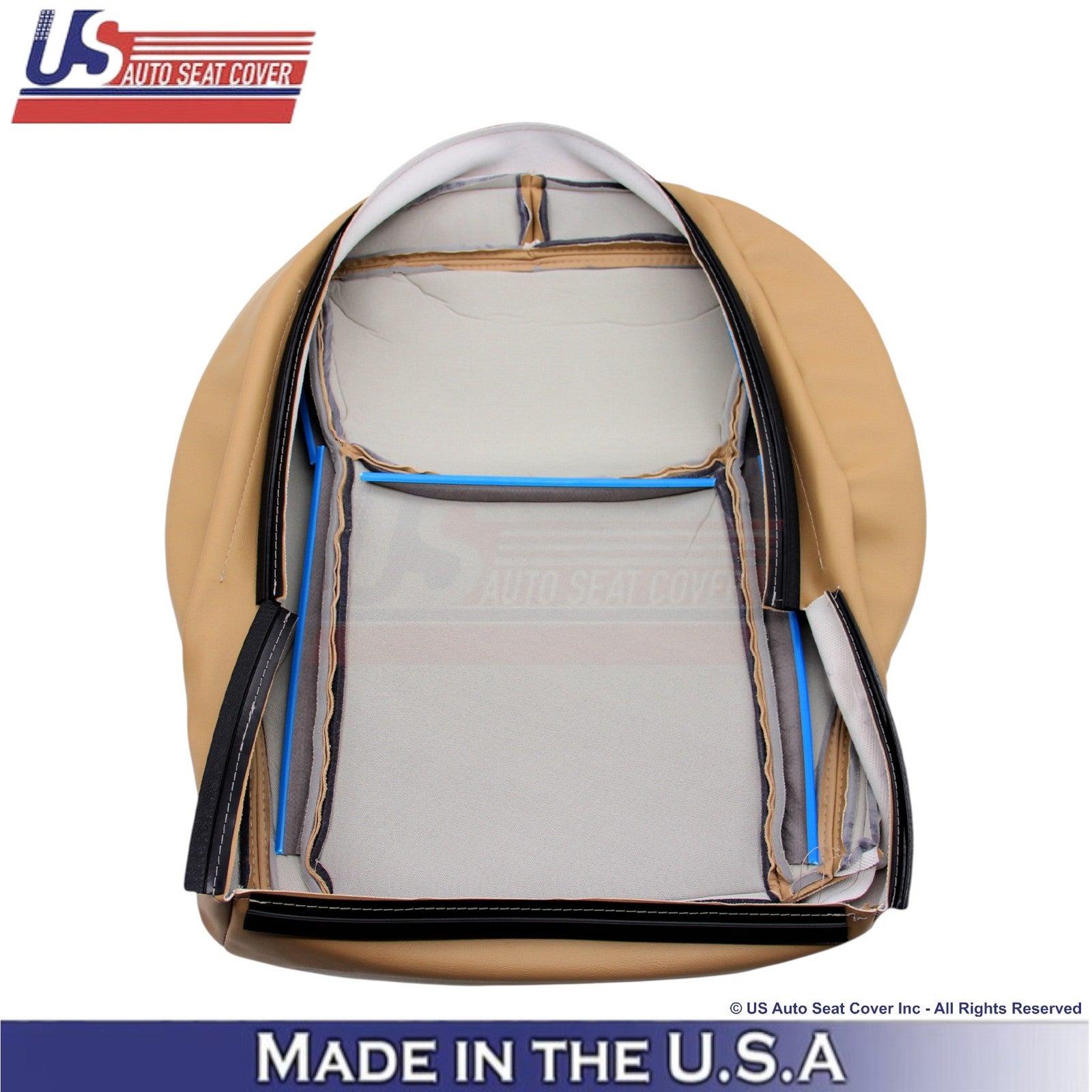 2000-2002 Fits Mercedes-Benz S Genuine Leather Perf. Front Bottom Covers Saffron