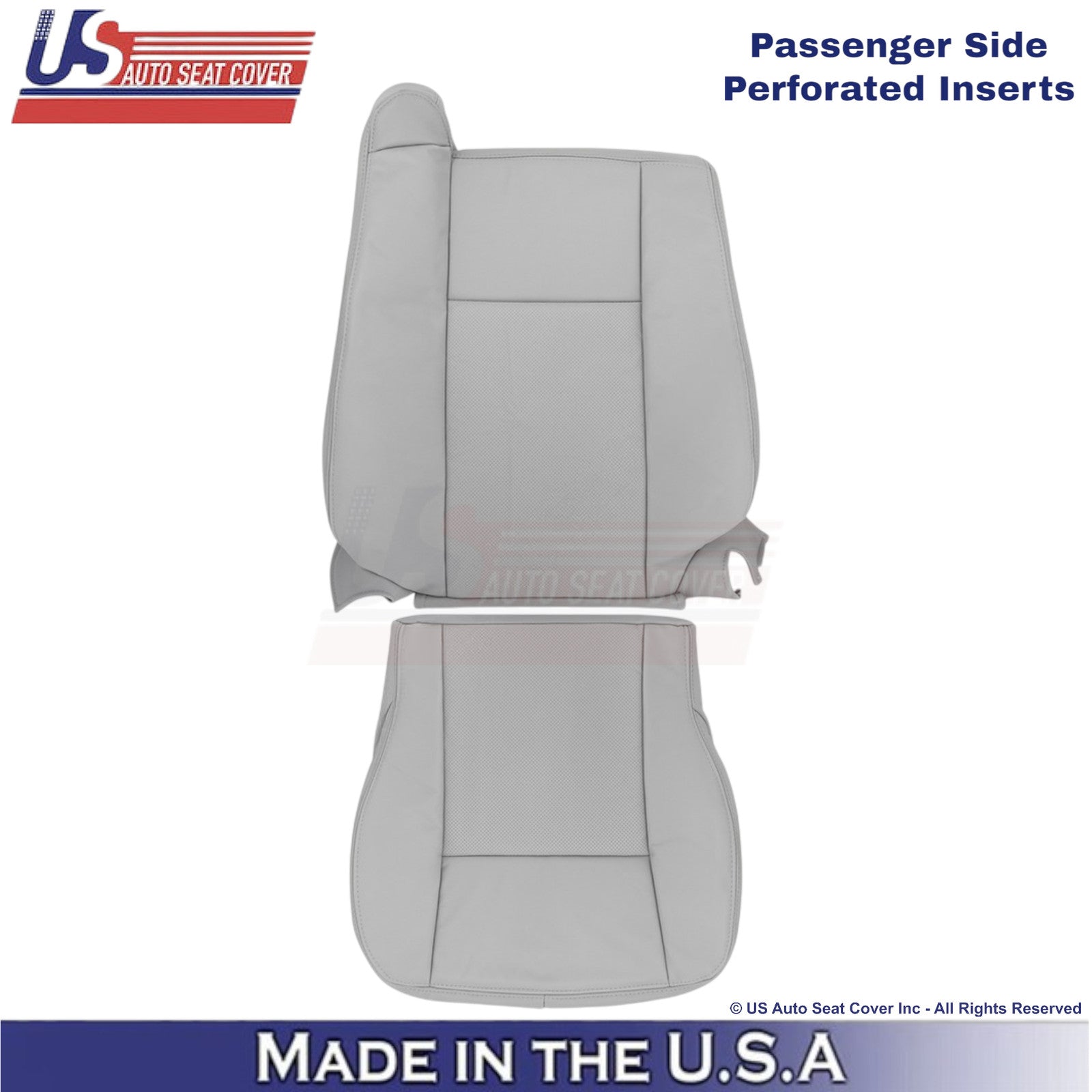 2003-2007 For Cadillac CTS Leather Passenger Top/Bottom Replacement Covers Gray