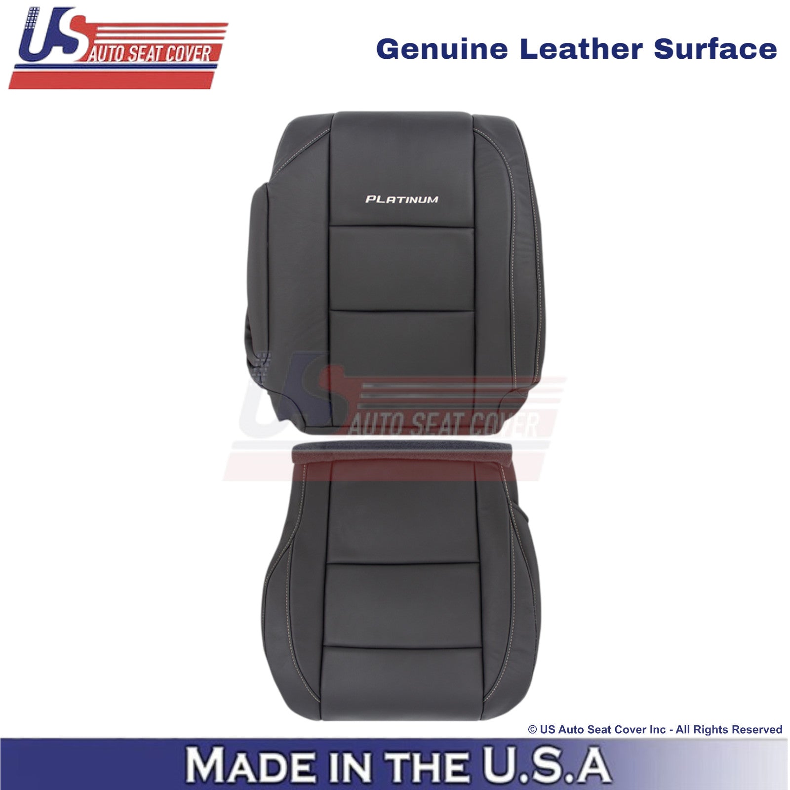 2010-2015 For Nissan Armada Platinum Genuine Leather Driver Covers Dark Charcoal