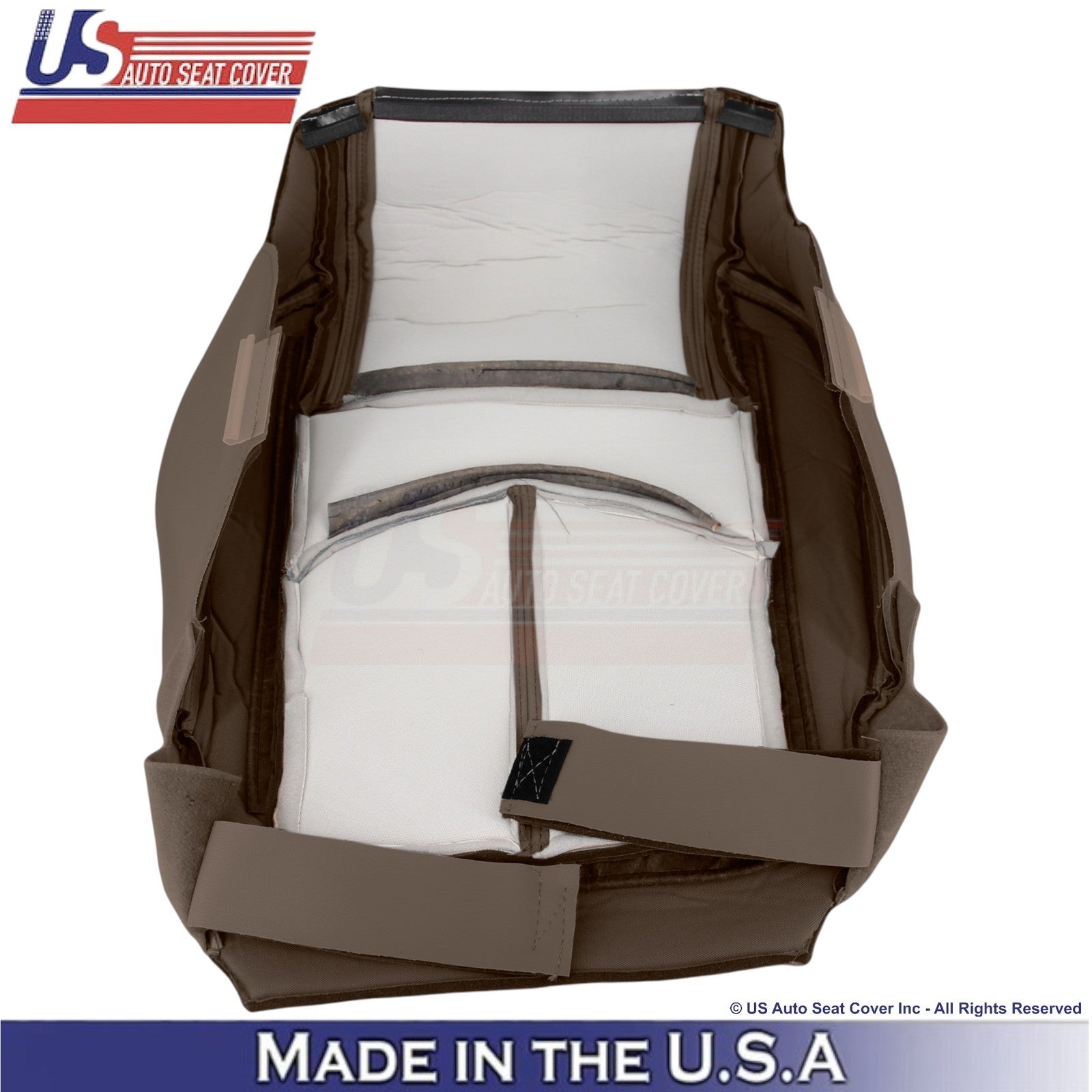 2013-2016 Fits GMC Acadia Leatherette Front Replacement Seat Covers Dk. Cashmere