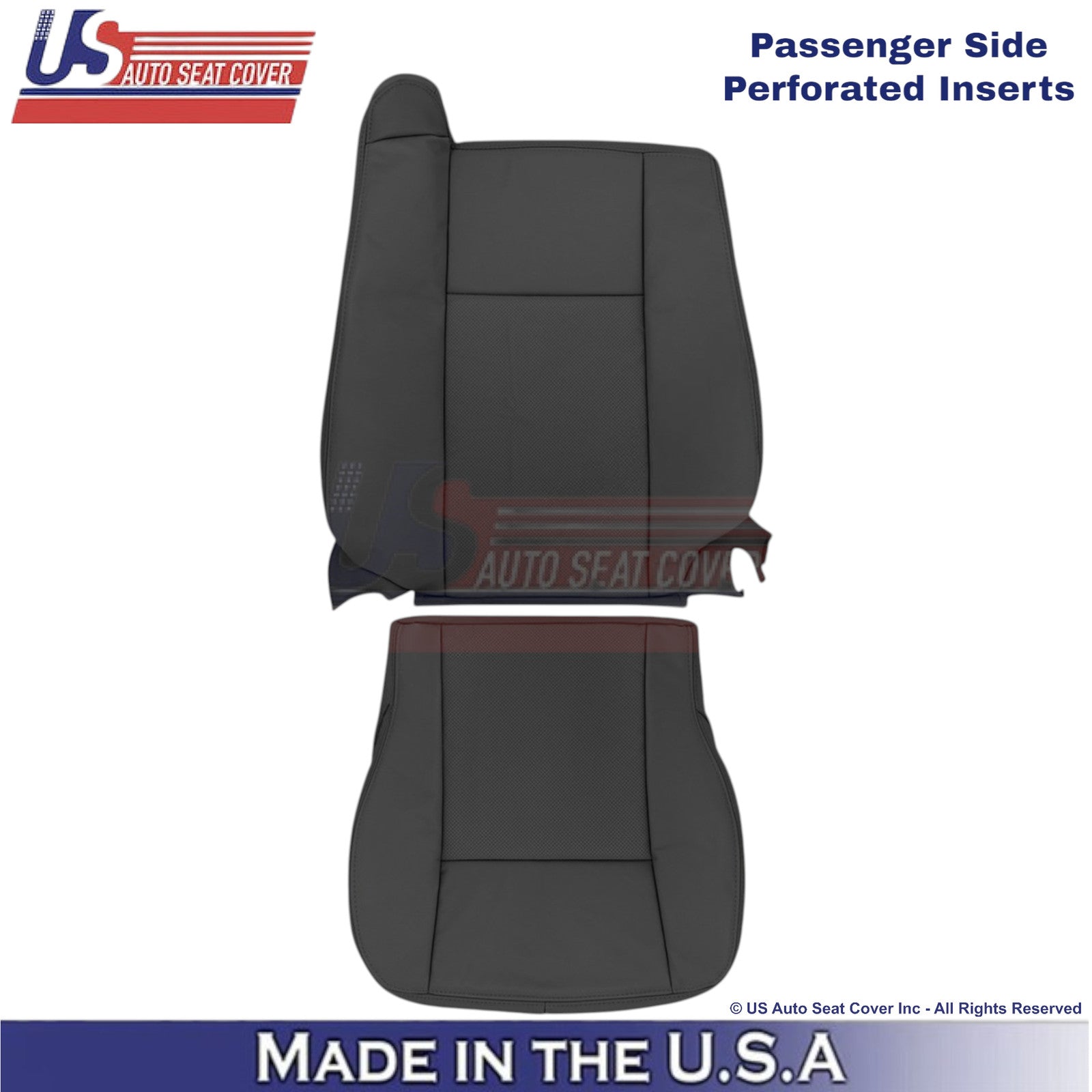 2003-2007 For Cadillac CTS Leather Passenger Top/Bottom Replacement Covers Black