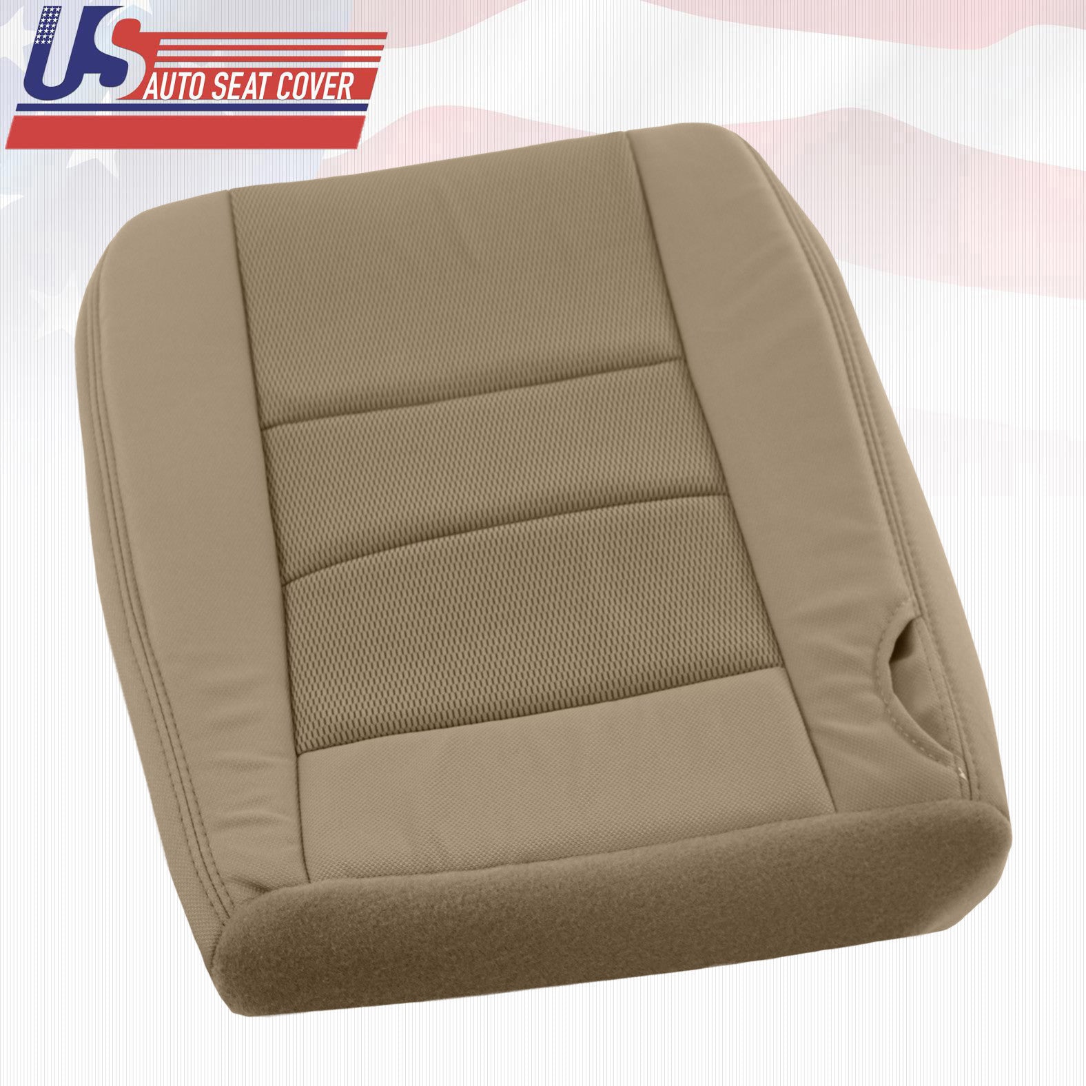 2002 - 2007 Ford F250 F350 Front Driver & Passenger Bottoms Cloth Seat Cover Tan