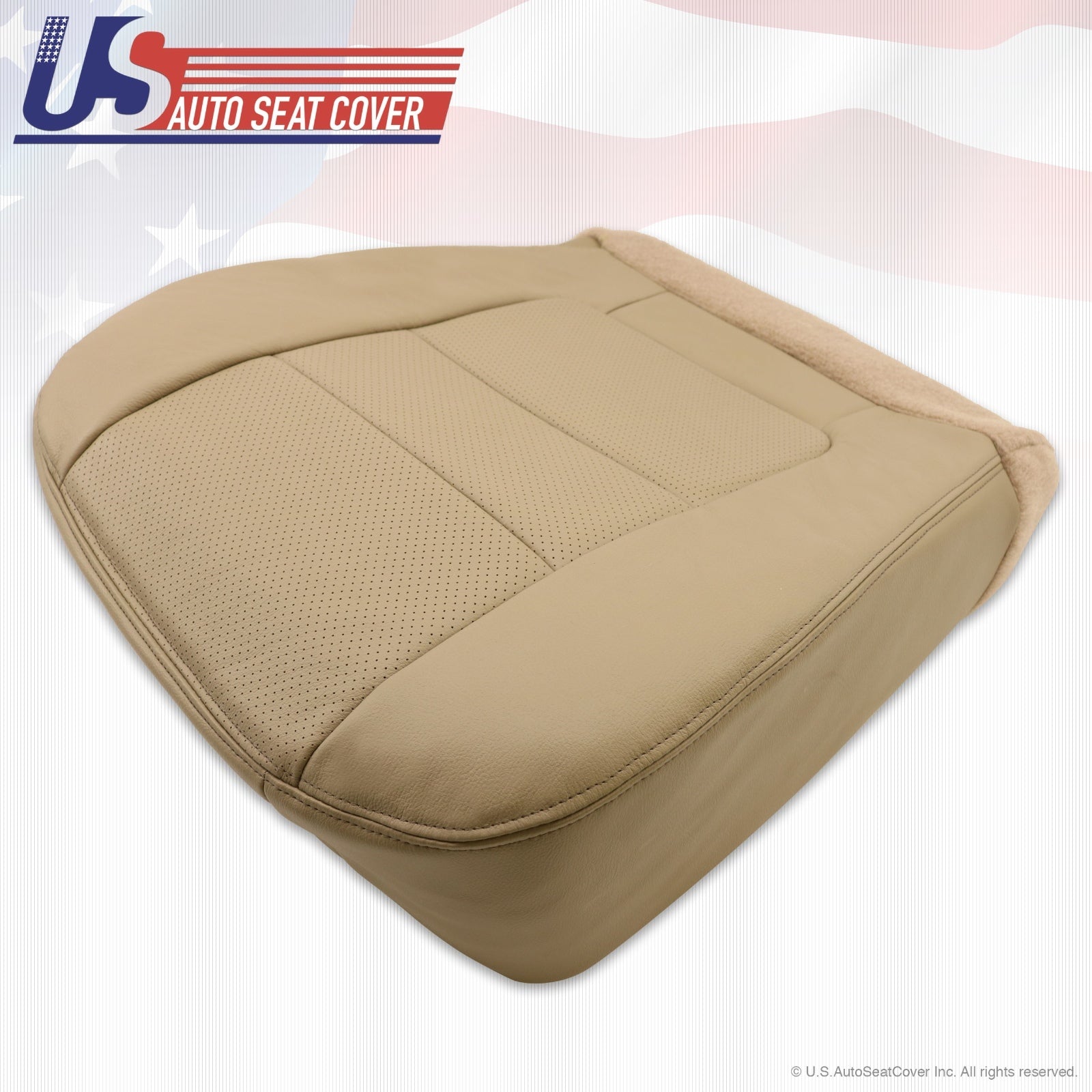 2001 Ford F250 F350 Lariat Driver Bottom Leather Seat Cover Parchment TAN