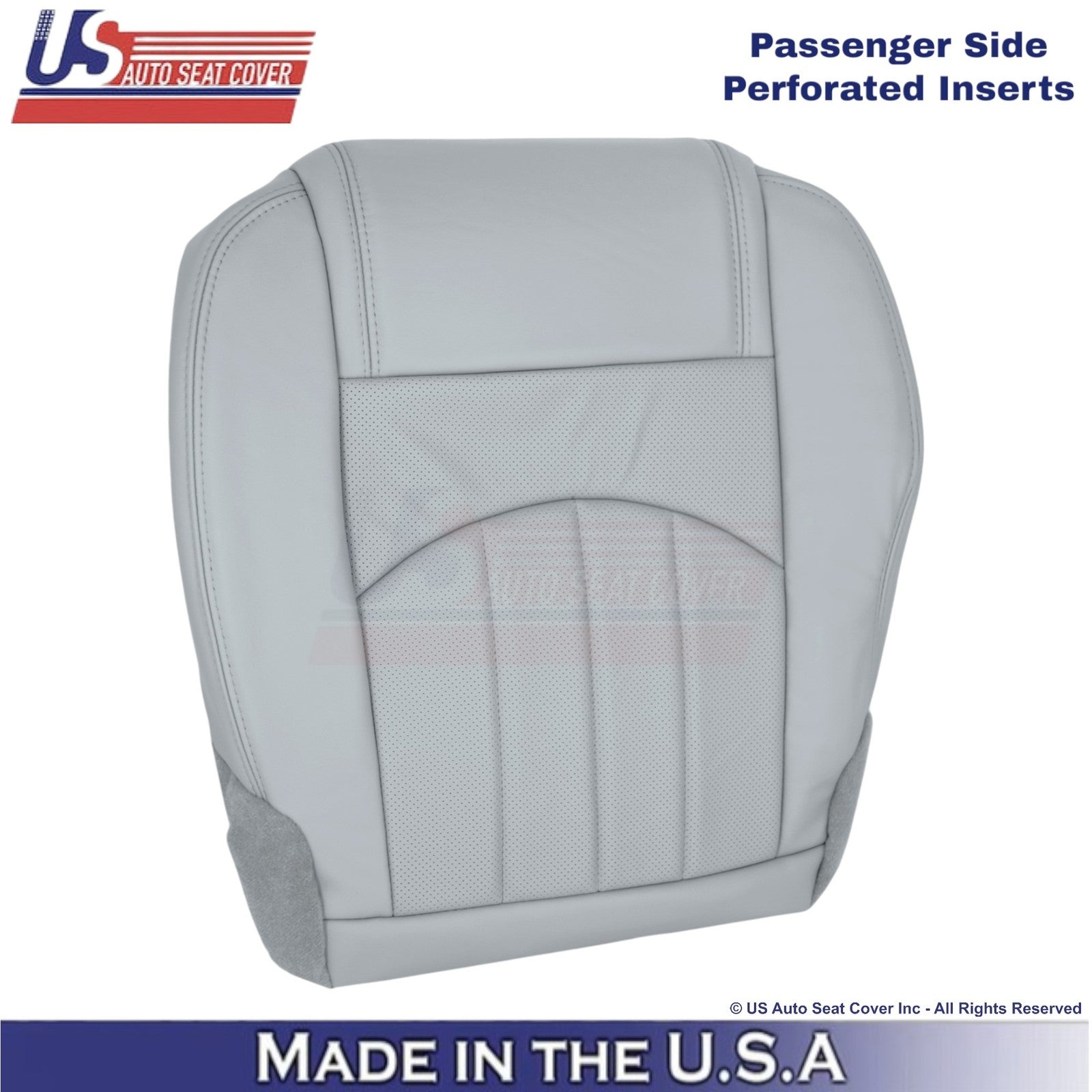 2013-2017 Fits Chevy Traverse Leatherette Perf. Front Seat Covers Light Titanium