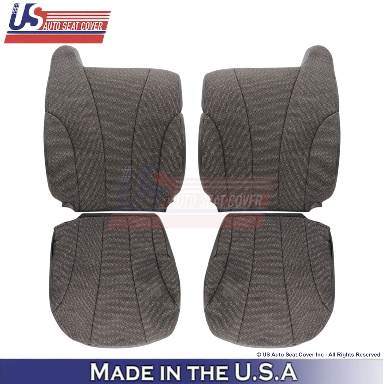 1999-2002 For Chevy Silverado 1500 2500 3500 Cloth Front Seat Covers Graphite