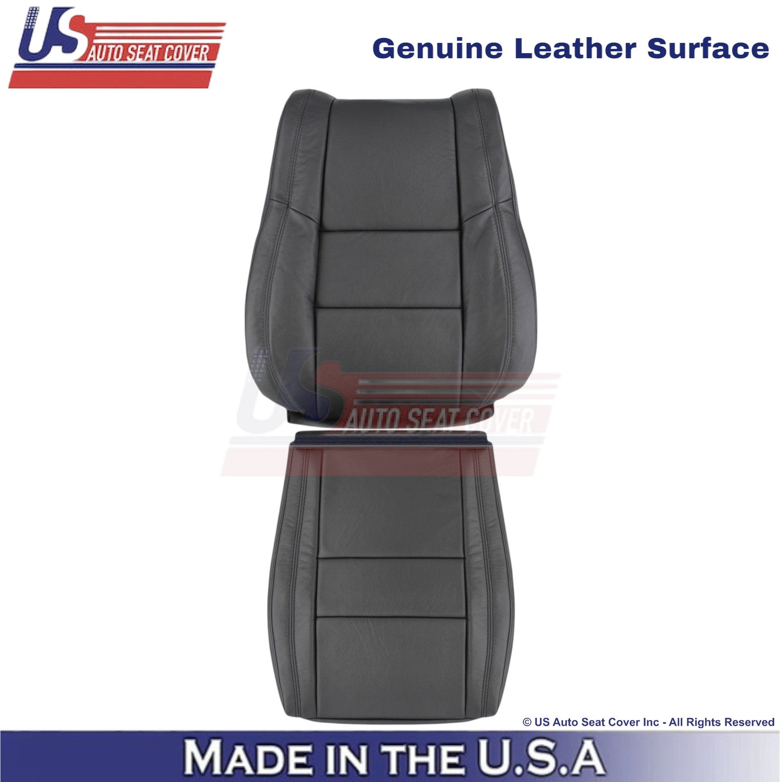 2011-2025 For Dodge Durango Genuine Leather Front Passenger Seat Covers Black