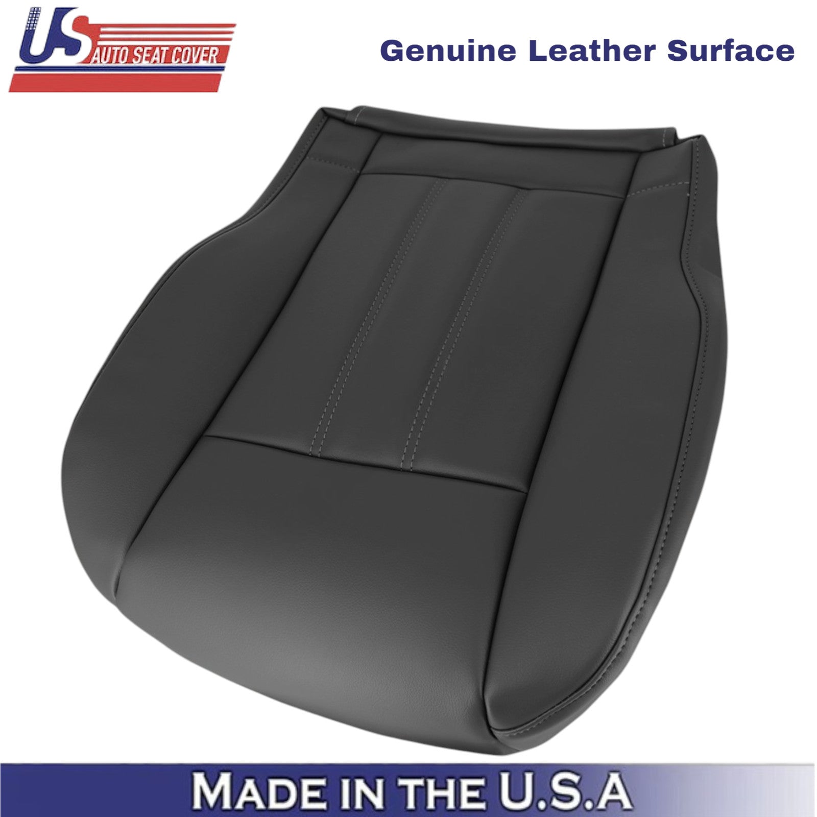 2008-2020 For Dodge Grand Caravan Genuine Leather Front Bottom Seat Covers Black