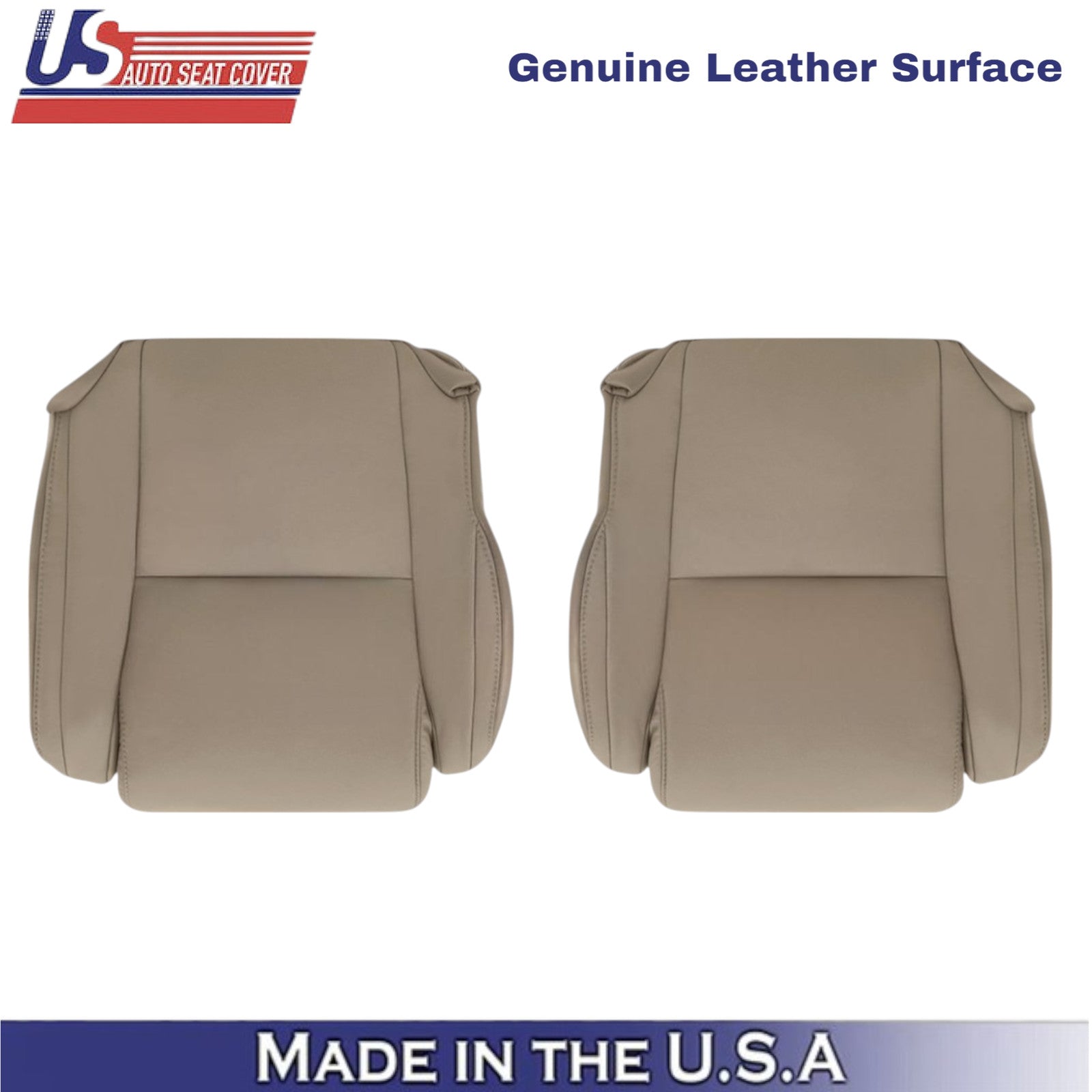 2007-2013 For Toyota Tundra Genuine Leather front Replacement Covers Sand Beige