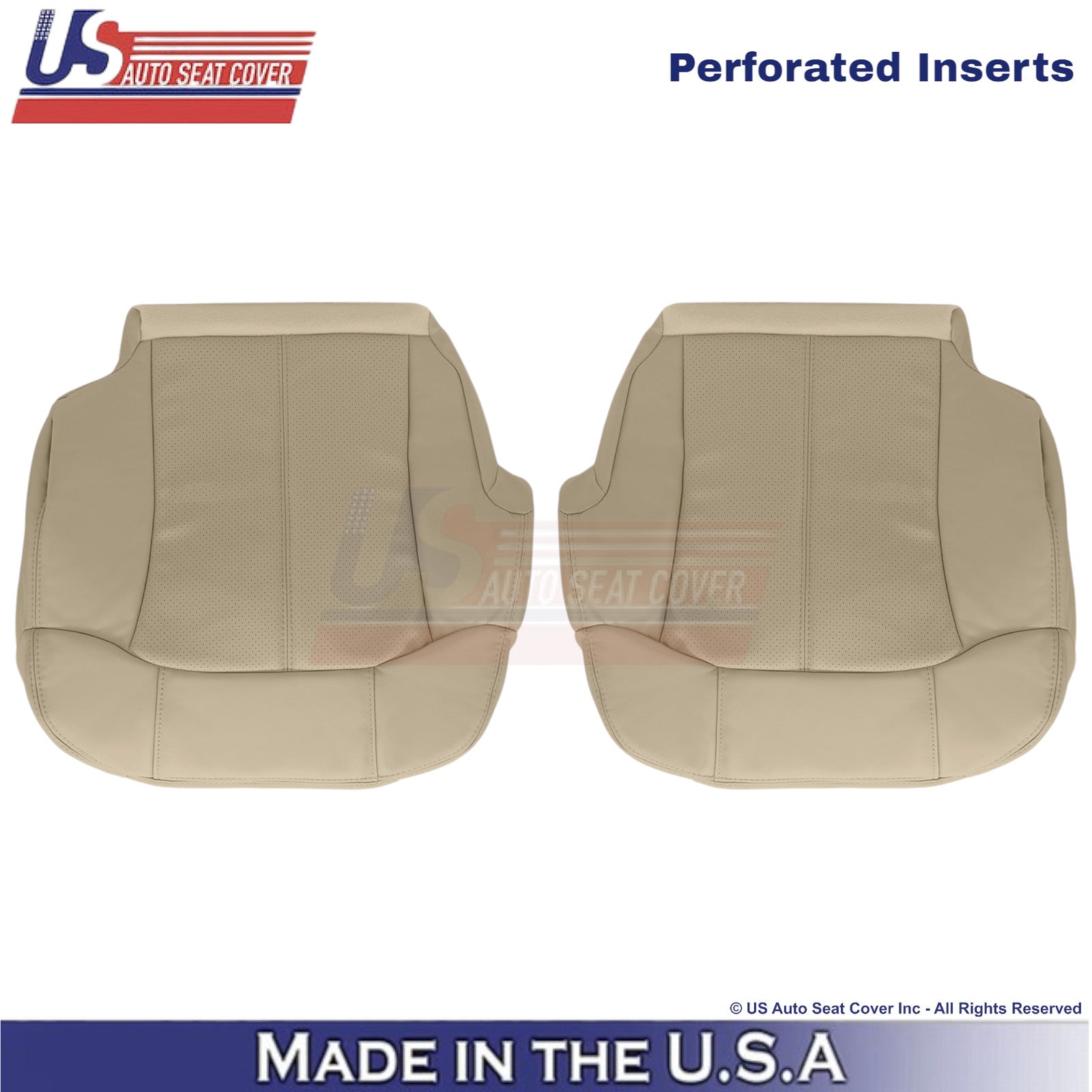 2002 For Cadillac Escalade Leatherette Front Bottom Covers Shale Neutral Tan